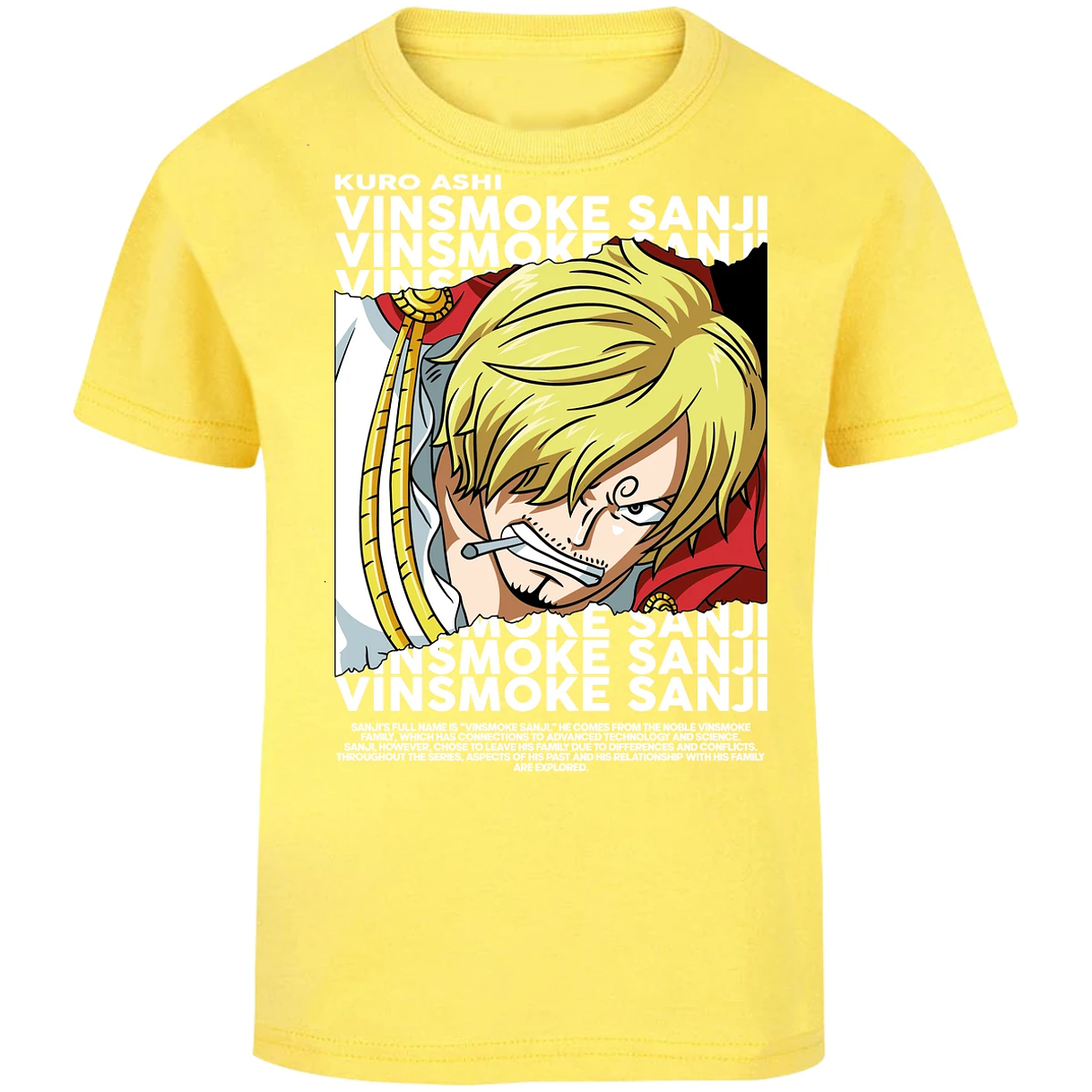 Playera One Piece Sanji Text para Niño 10