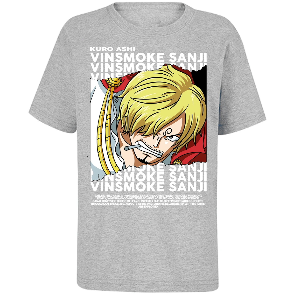 Playera One Piece Sanji Text para Niño 11