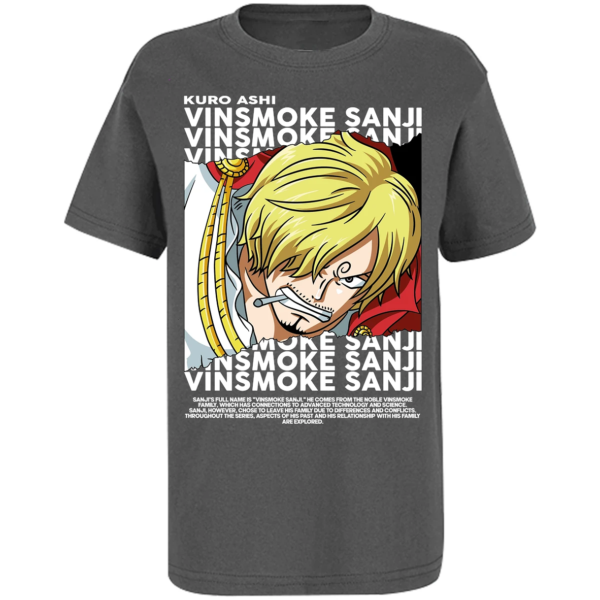 Playera One Piece Sanji Text para Niño 15