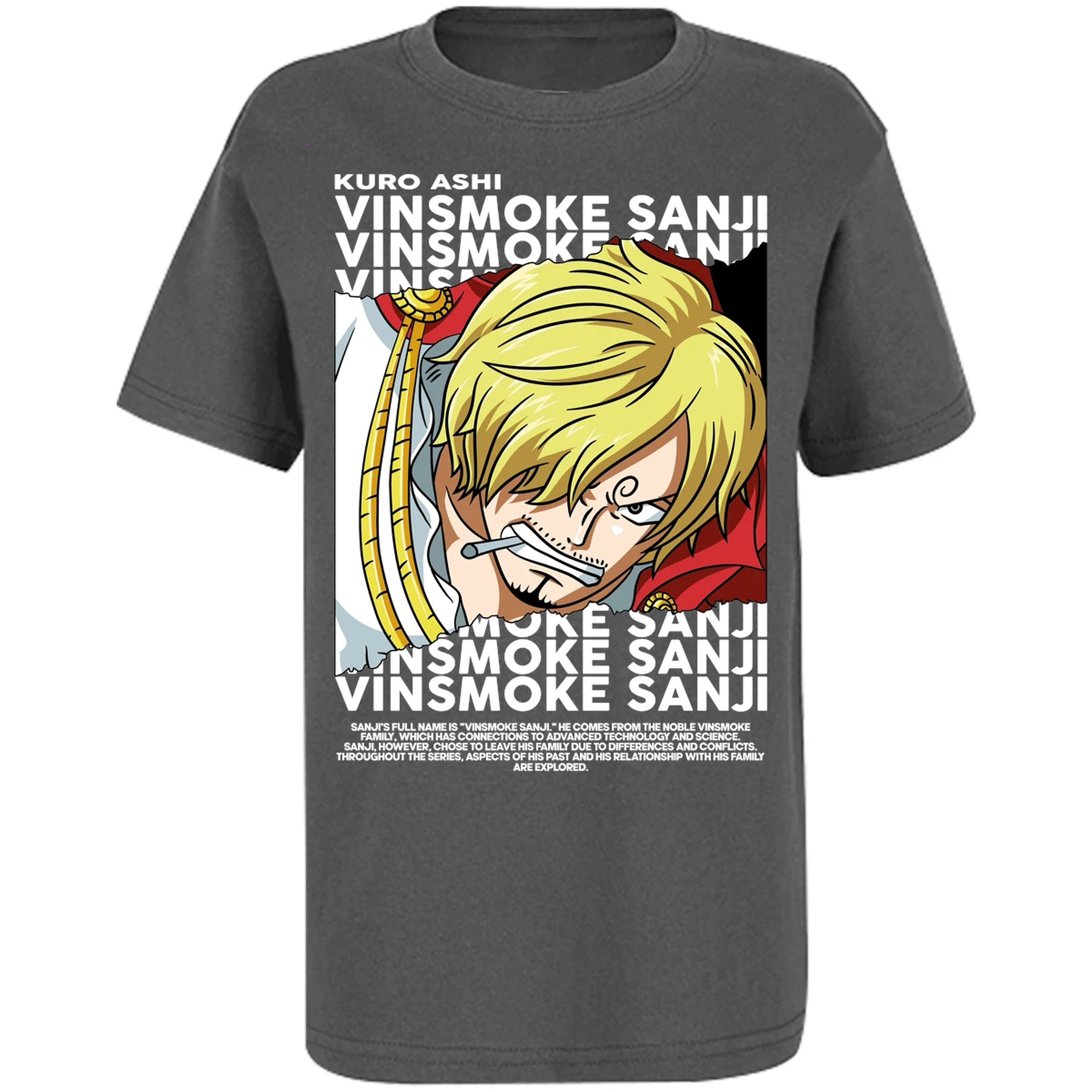 Playera One Piece Sanji Text para Niño 15