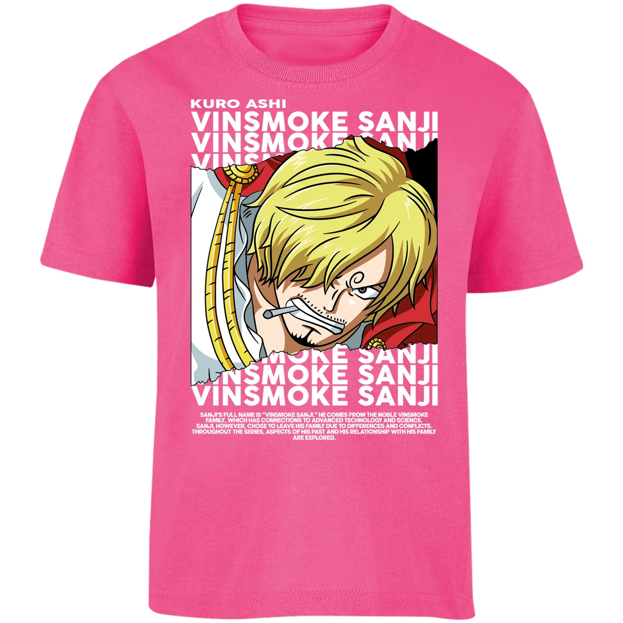 Playera One Piece Sanji Text para Niño 14
