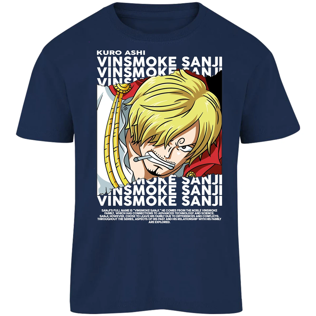 Playera One Piece Sanji Text para Niño 16