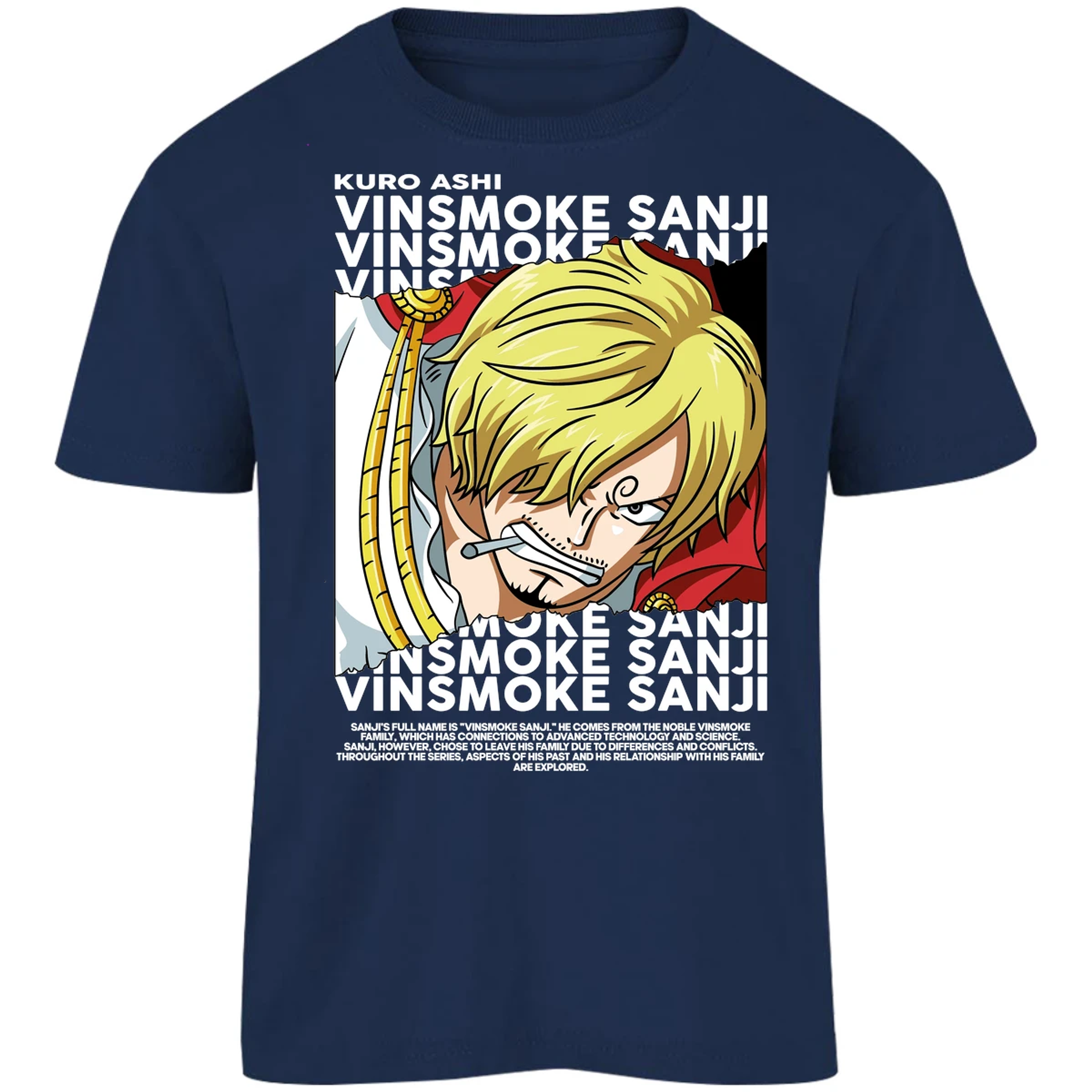 Playera One Piece Sanji Text para Niño 16