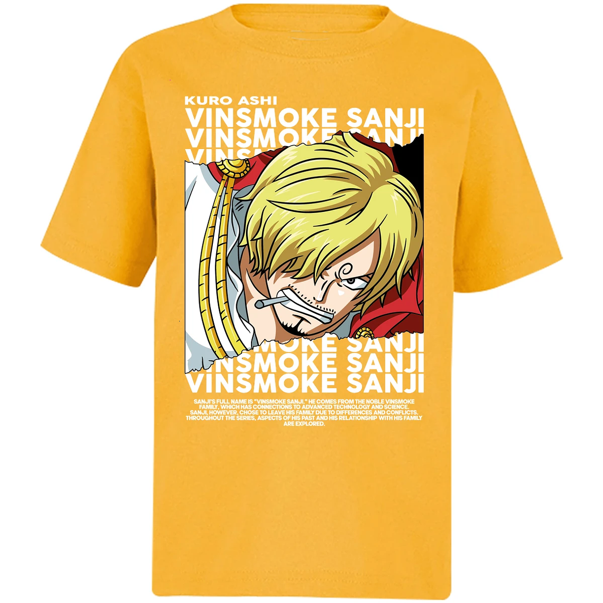Playera One Piece Sanji Text para Niño 17