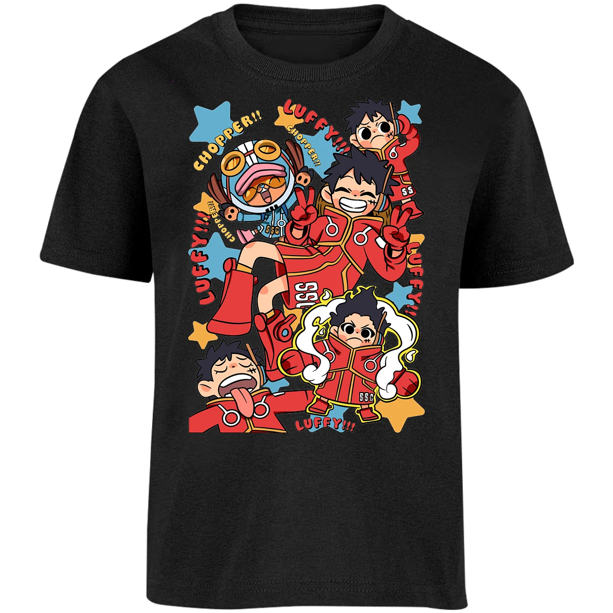 Playera One Piece Luffy Egghead Chibi para Niño 32