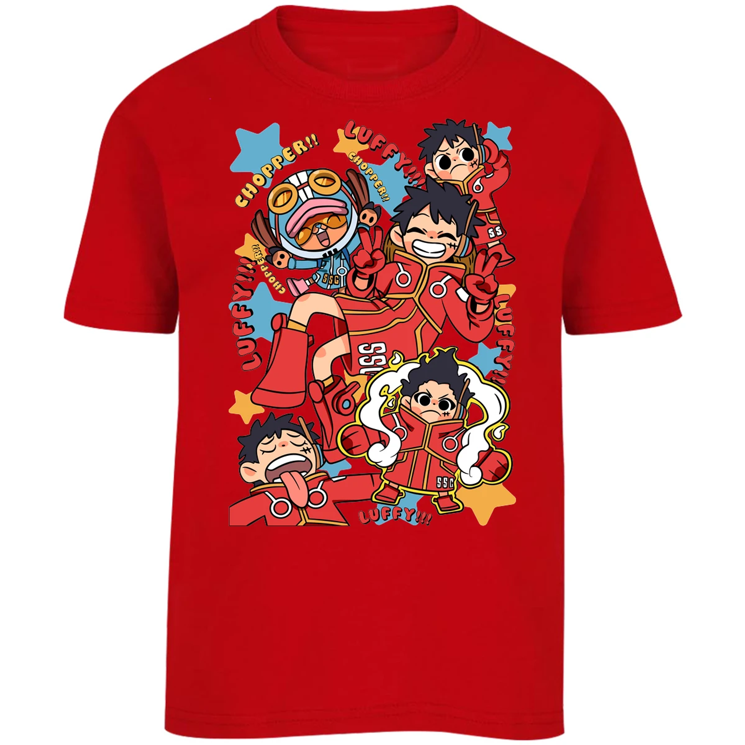 Playera One Piece Luffy Egghead Chibi para Niño 34
