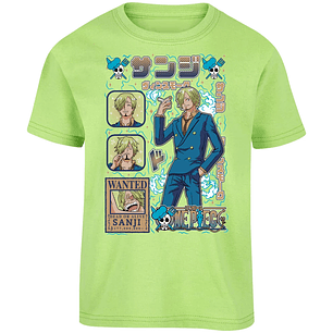 Playera One Piece Sanji Anime para Niño