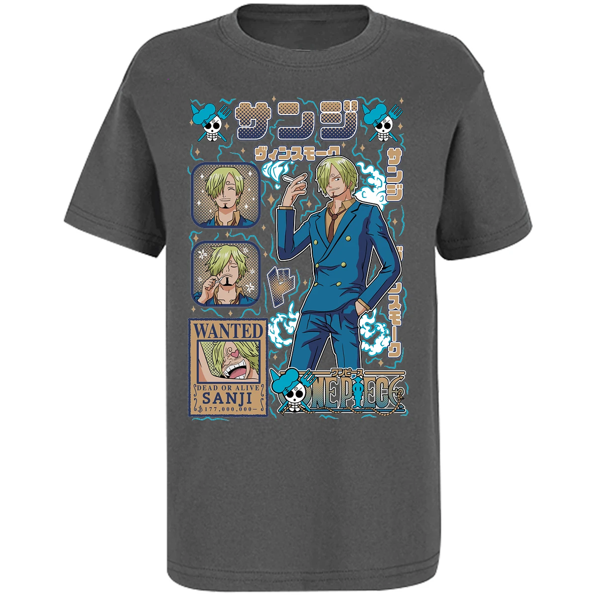 Playera One Piece Sanji Anime para Niño 26