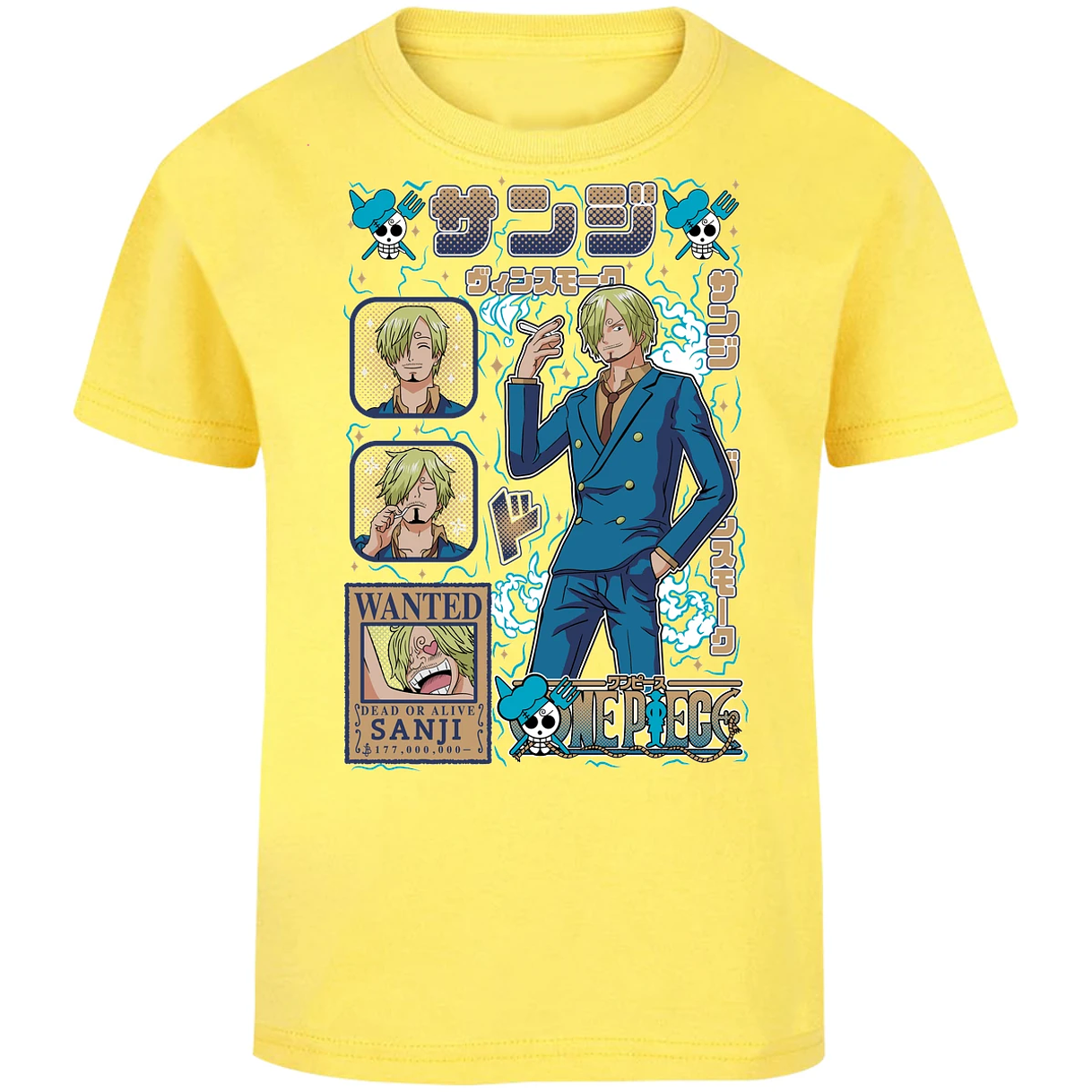 Playera One Piece Sanji Anime para Niño 14