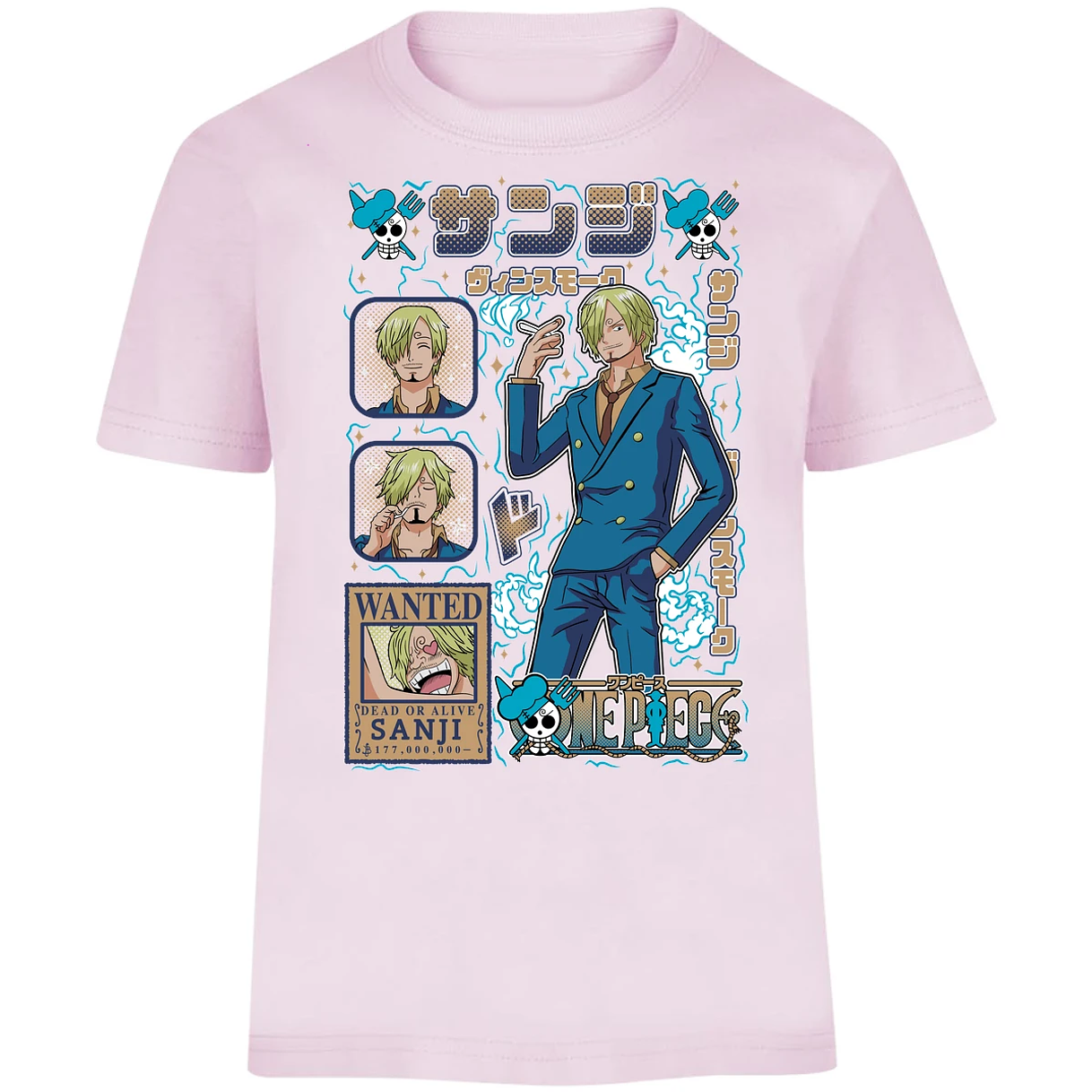 Playera One Piece Sanji Anime para Niño 16
