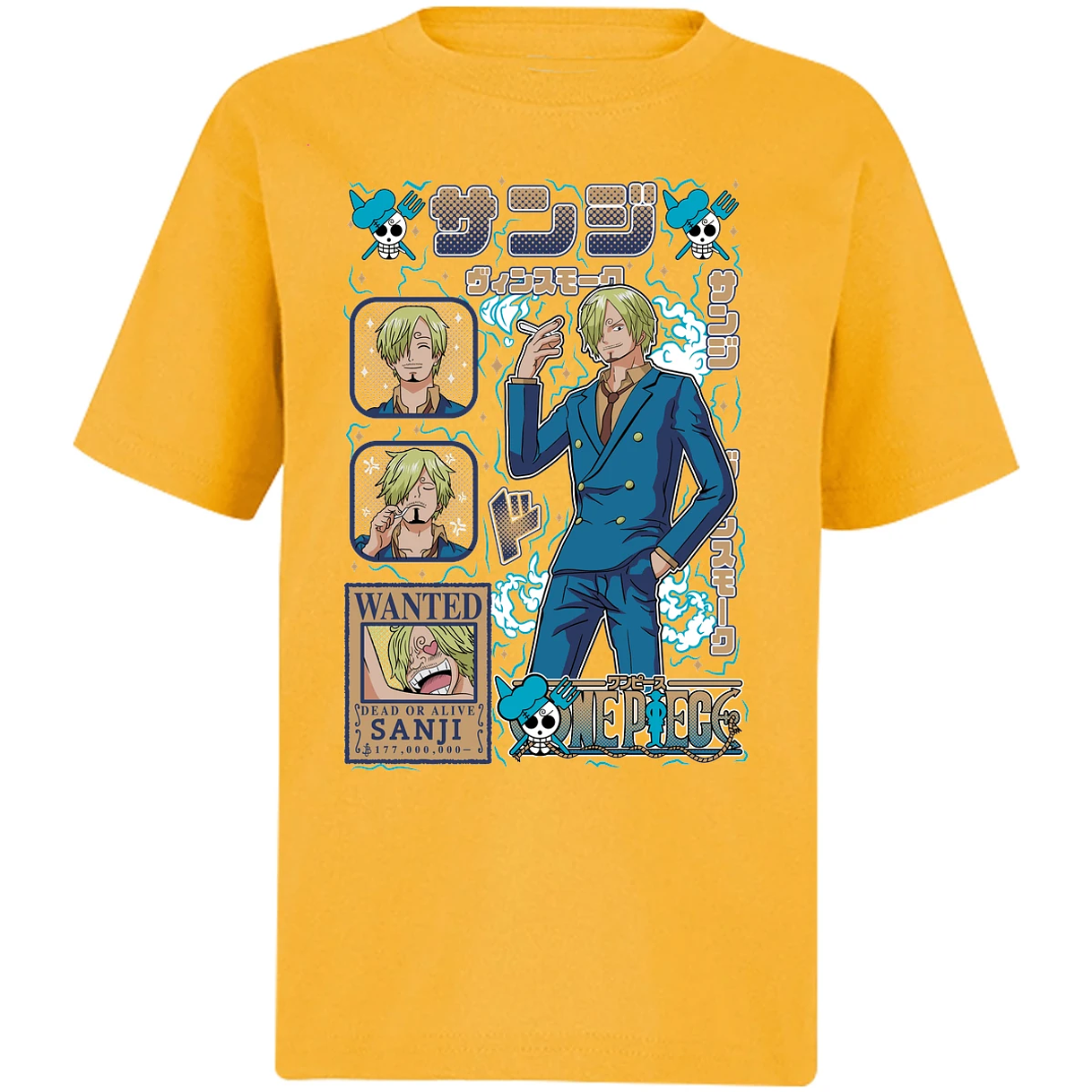 Playera One Piece Sanji Anime para Niño 20