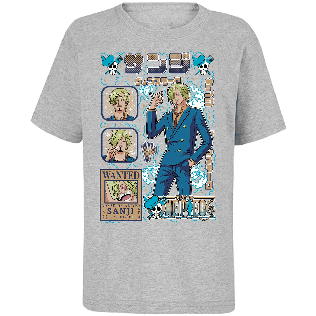 Playera One Piece Sanji Anime para Niño 34