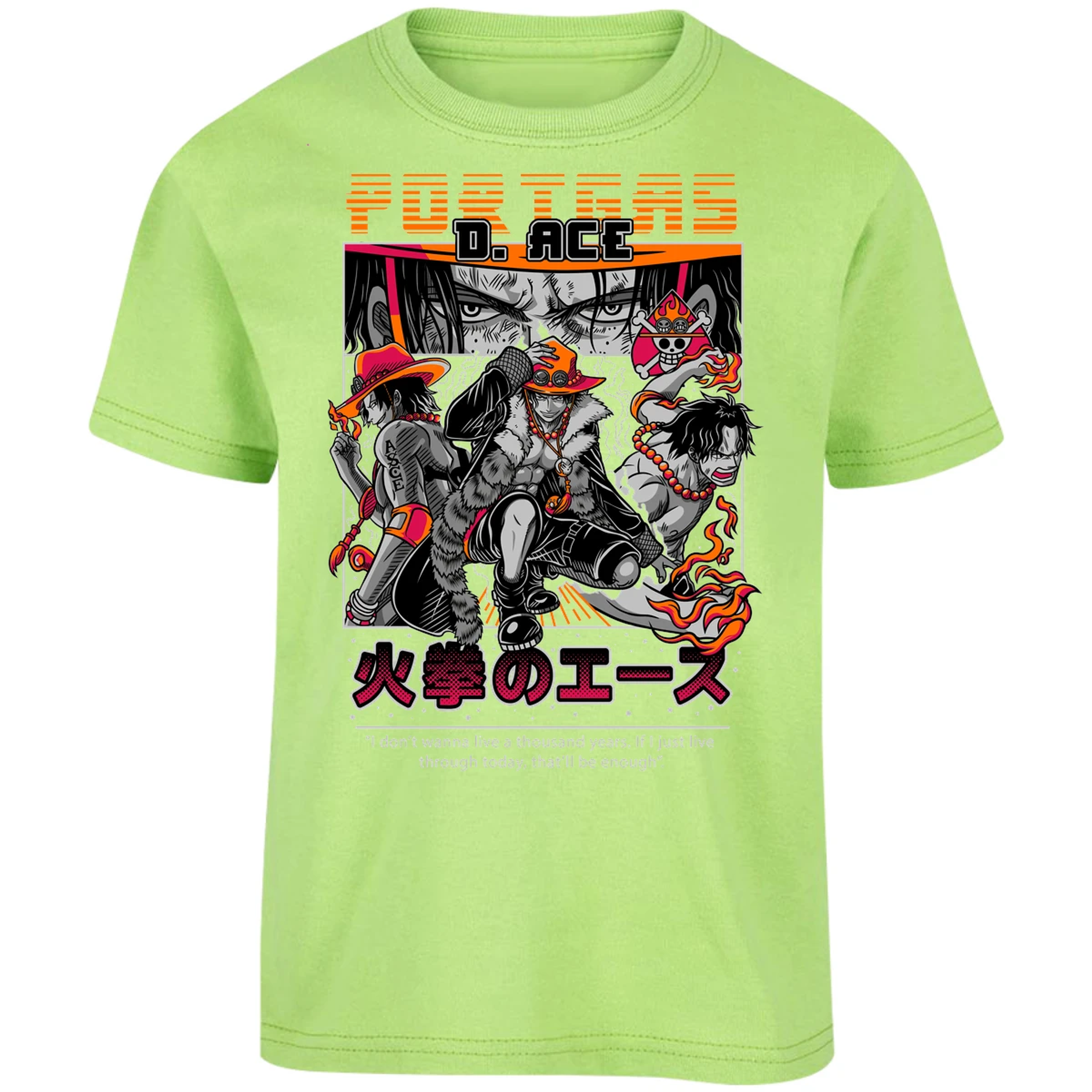 Playera One Piece Portgas para Niño 22