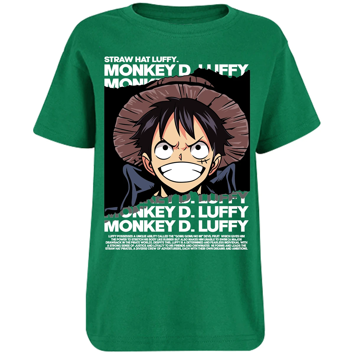Playera One Piece Luffy Text para Niño 3