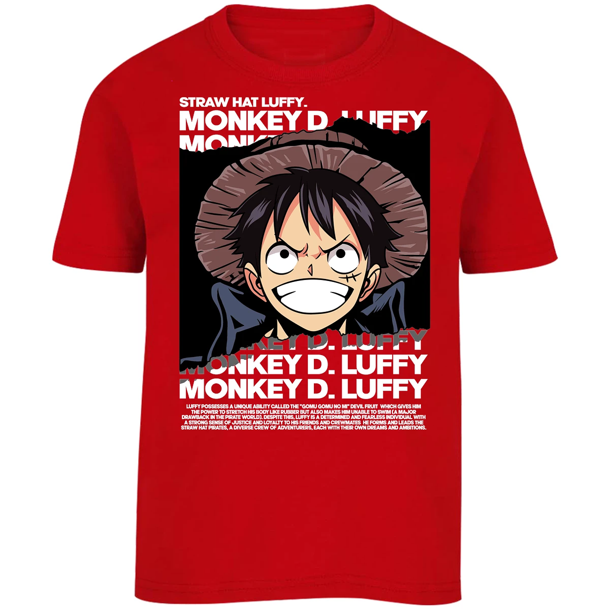 Playera One Piece Luffy Text para Niño 6