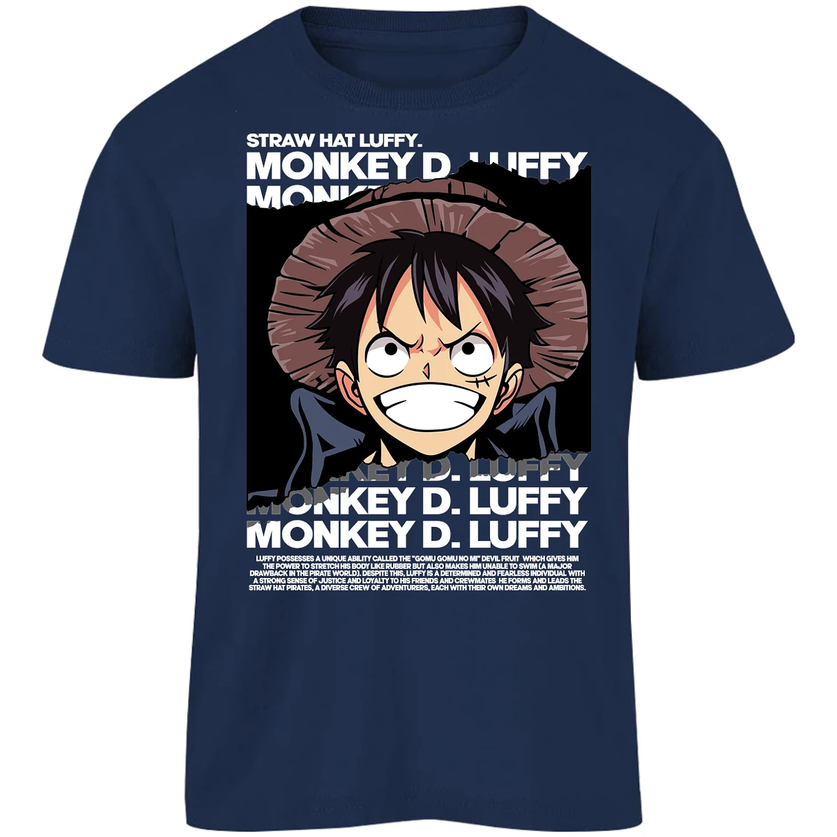 Playera One Piece Luffy Text para Niño 8