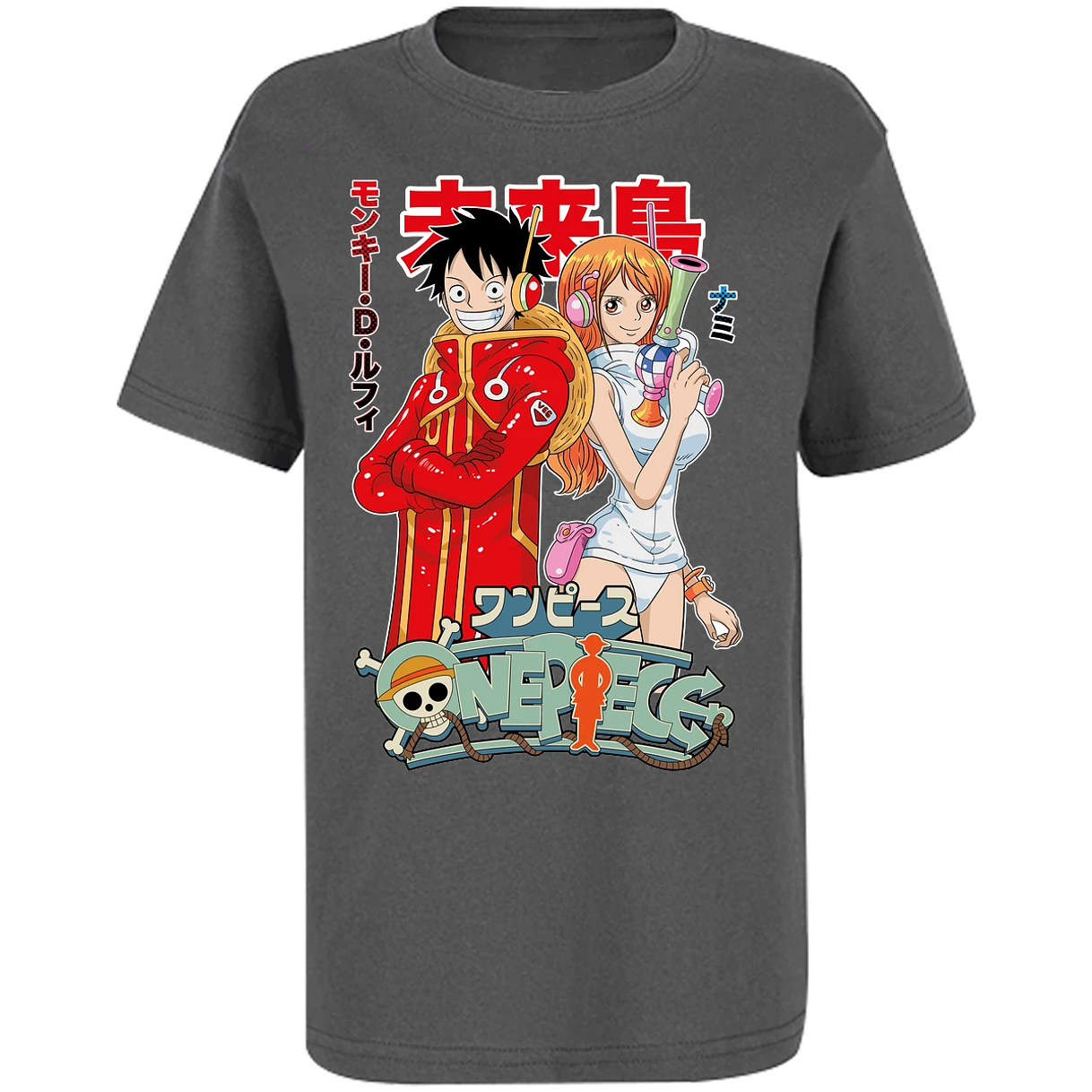 Playera One Piece Luffy Y Nami Egghead para Niño 9