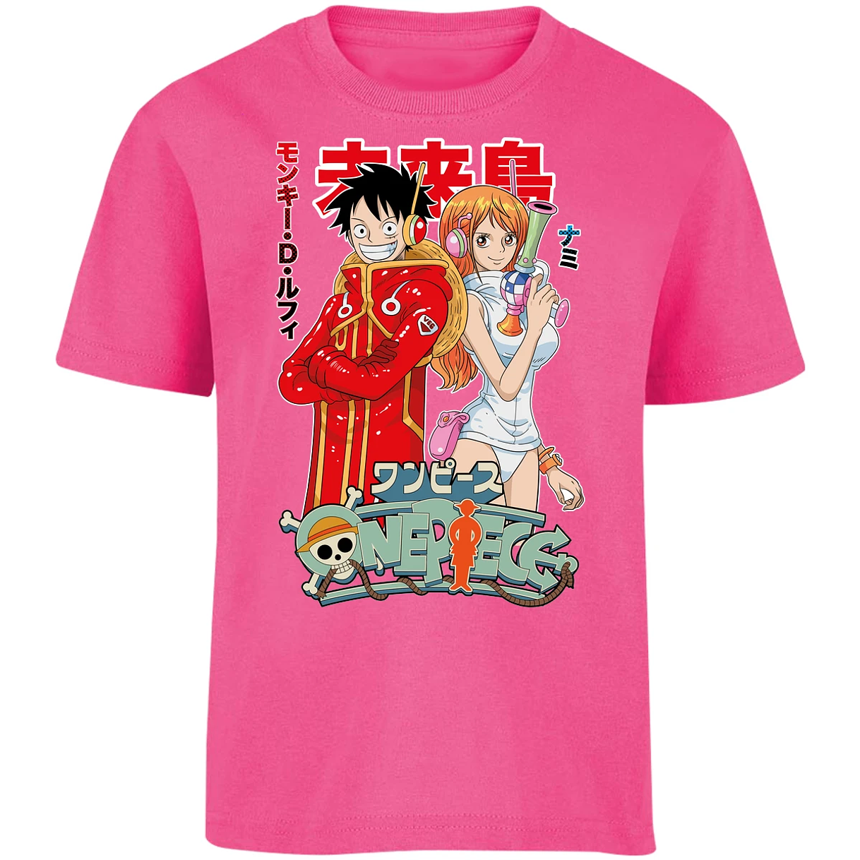 Playera One Piece Luffy Y Nami Egghead para Niño 11