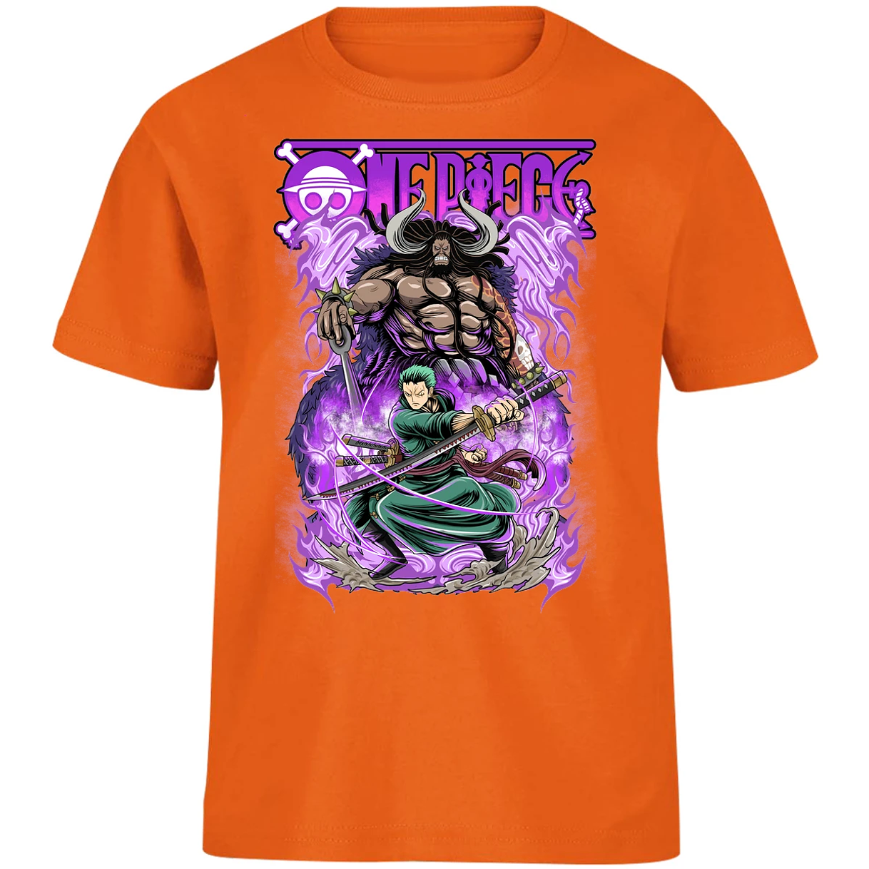 Playera One Piece Kaido Vs Zoro para Niño 4