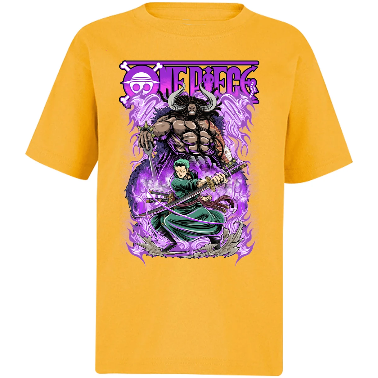 Playera One Piece Kaido Vs Zoro para Niño 5