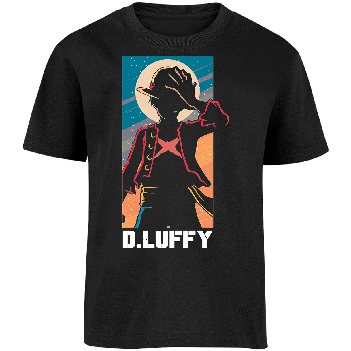 Playera One Piece Anime Luffy Silueta para Niño 14