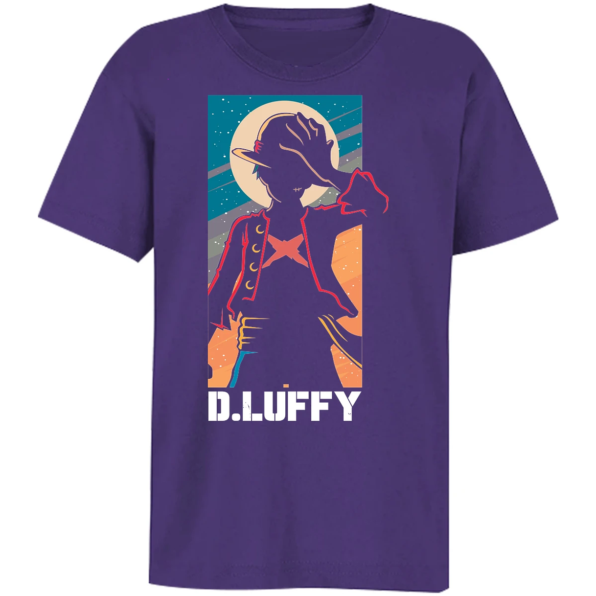 Playera One Piece Anime Luffy Silueta para Niño 1