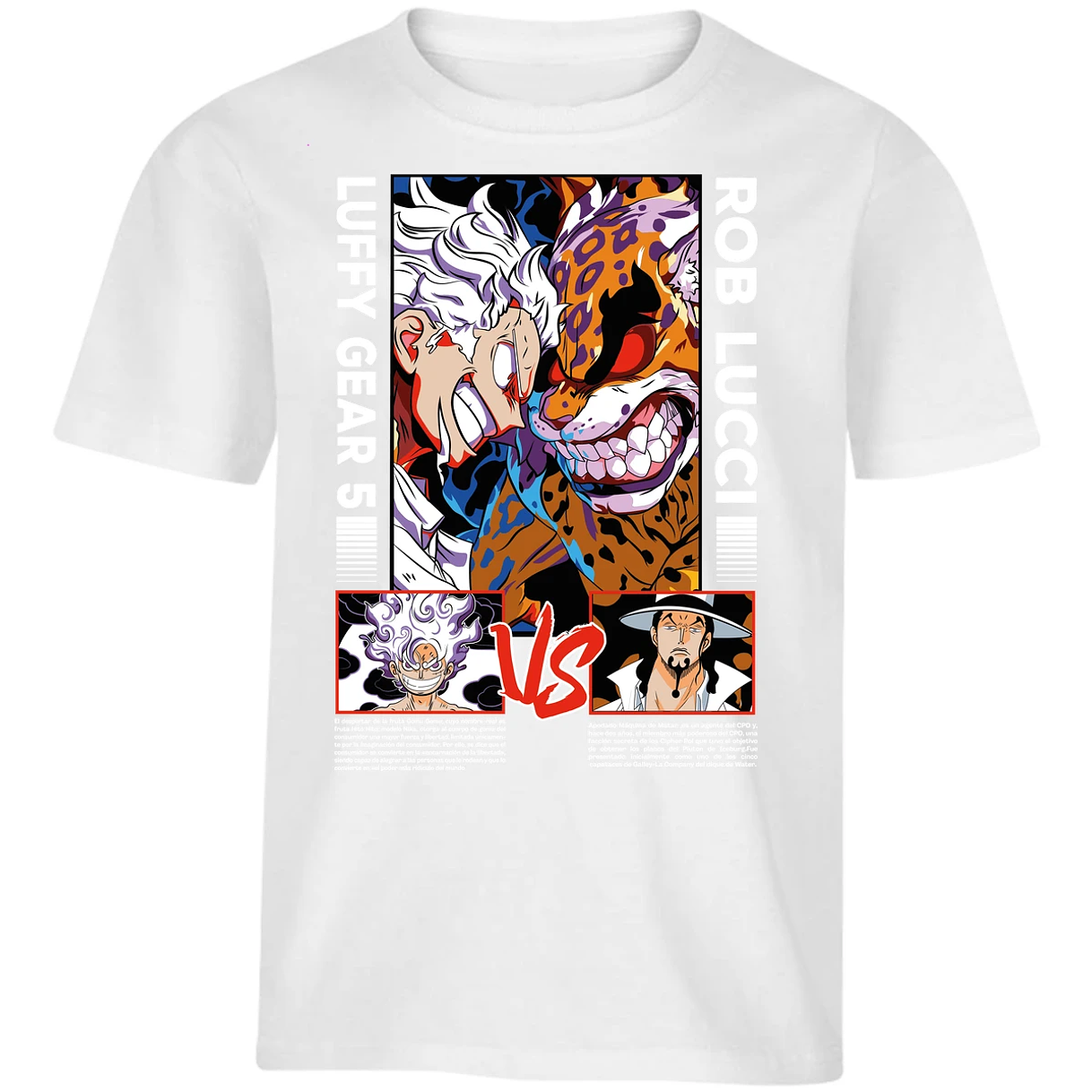 Playera One Piece Luffy Vs Rob Lucci para Niño 24