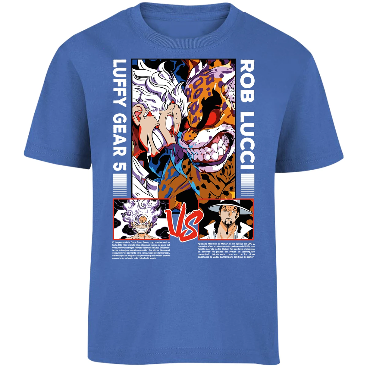 Playera One Piece Luffy Vs Rob Lucci para Niño 4