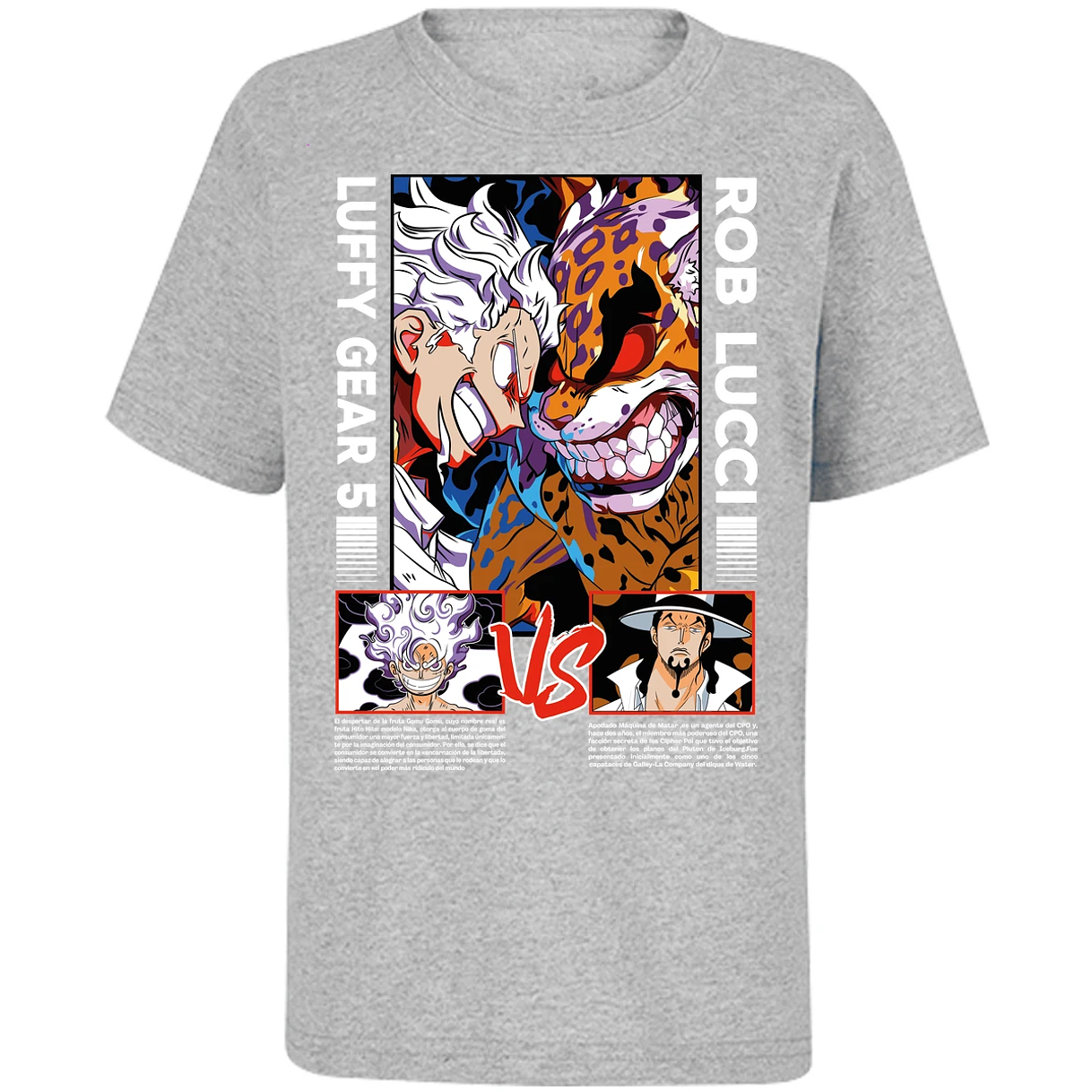Playera One Piece Luffy Vs Rob Lucci para Niño 6