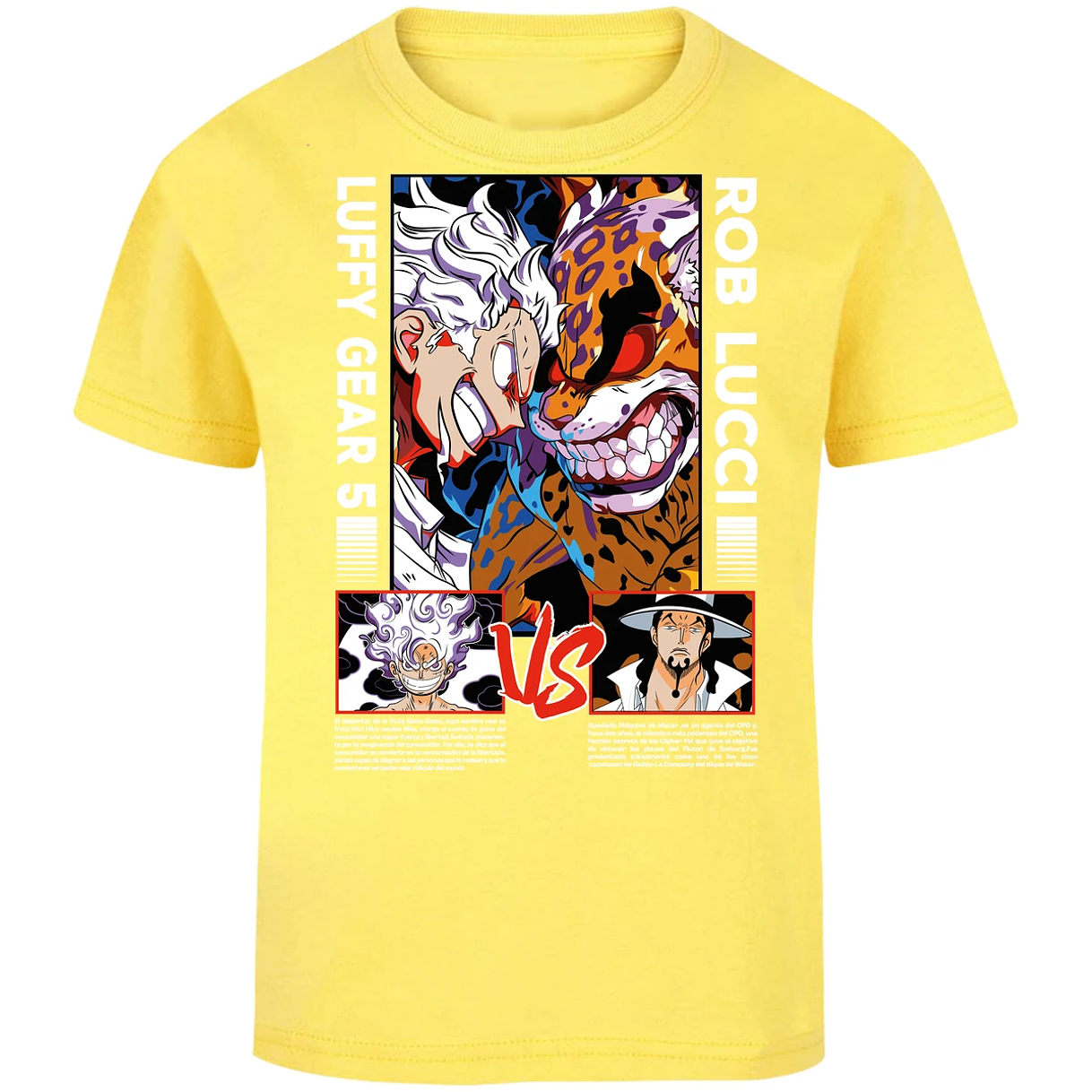 Playera One Piece Luffy Vs Rob Lucci para Niño 8