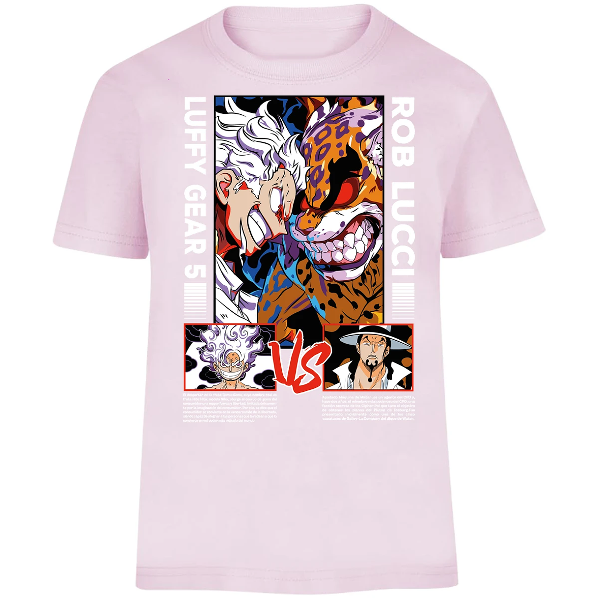Playera One Piece Luffy Vs Rob Lucci para Niño 10