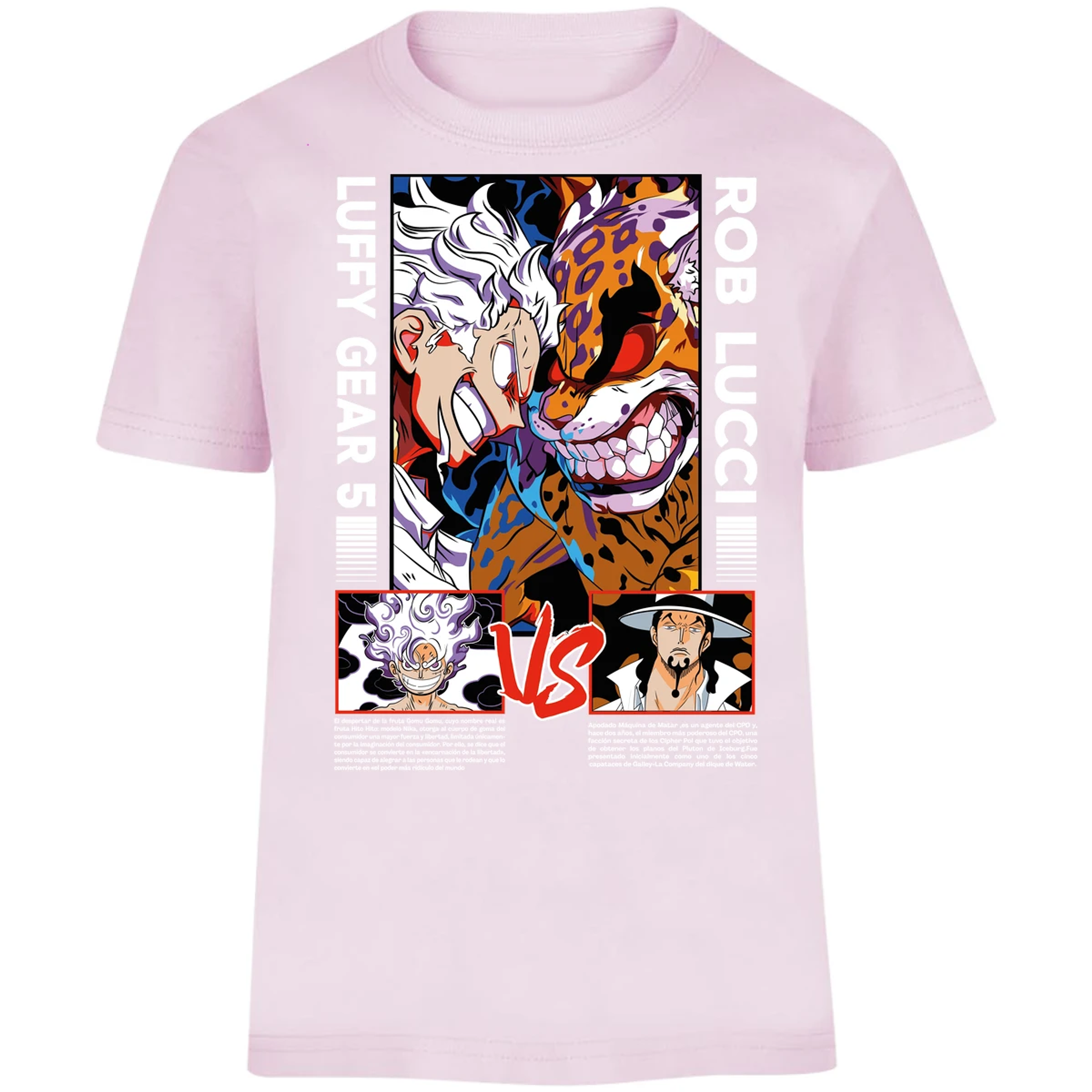 Playera One Piece Luffy Vs Rob Lucci para Niño 10