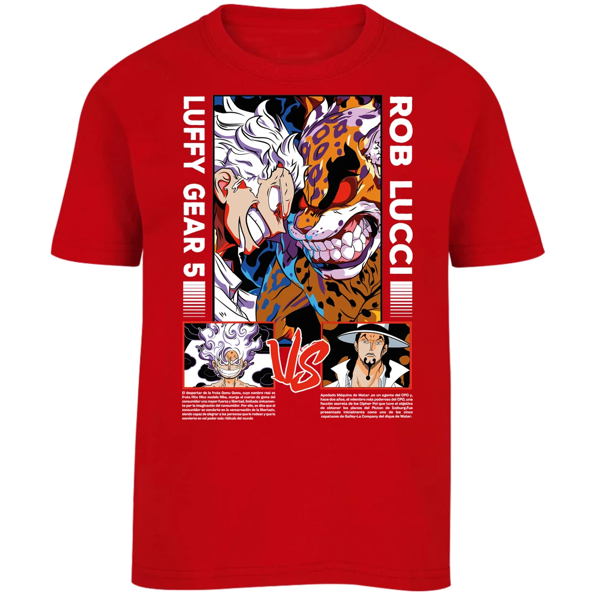 Playera One Piece Luffy Vs Rob Lucci para Niño 14