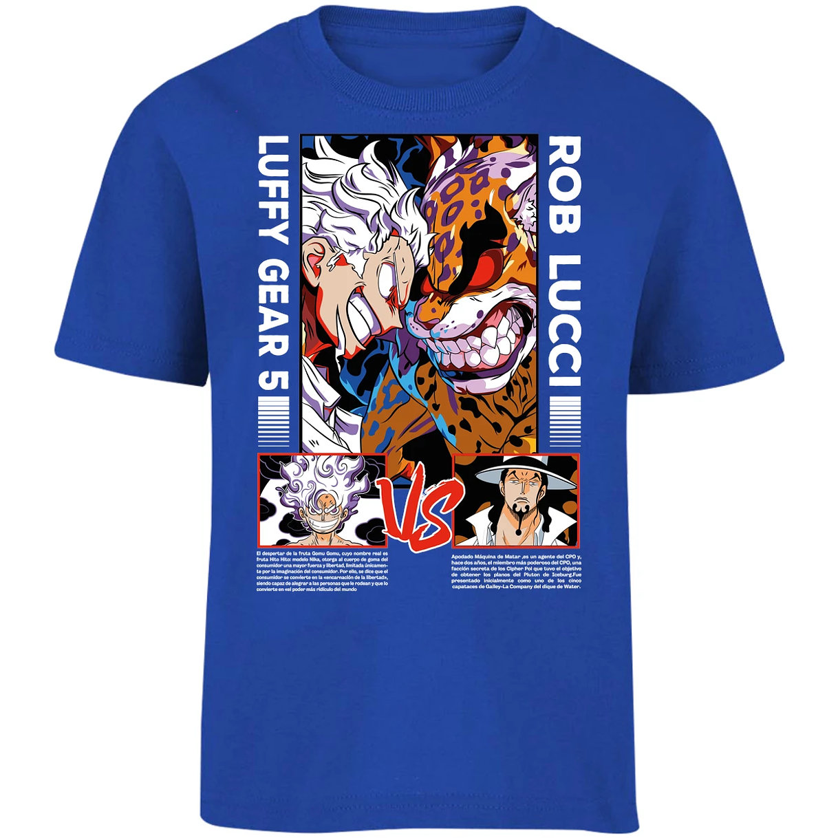 Playera One Piece Luffy Vs Rob Lucci para Niño 16
