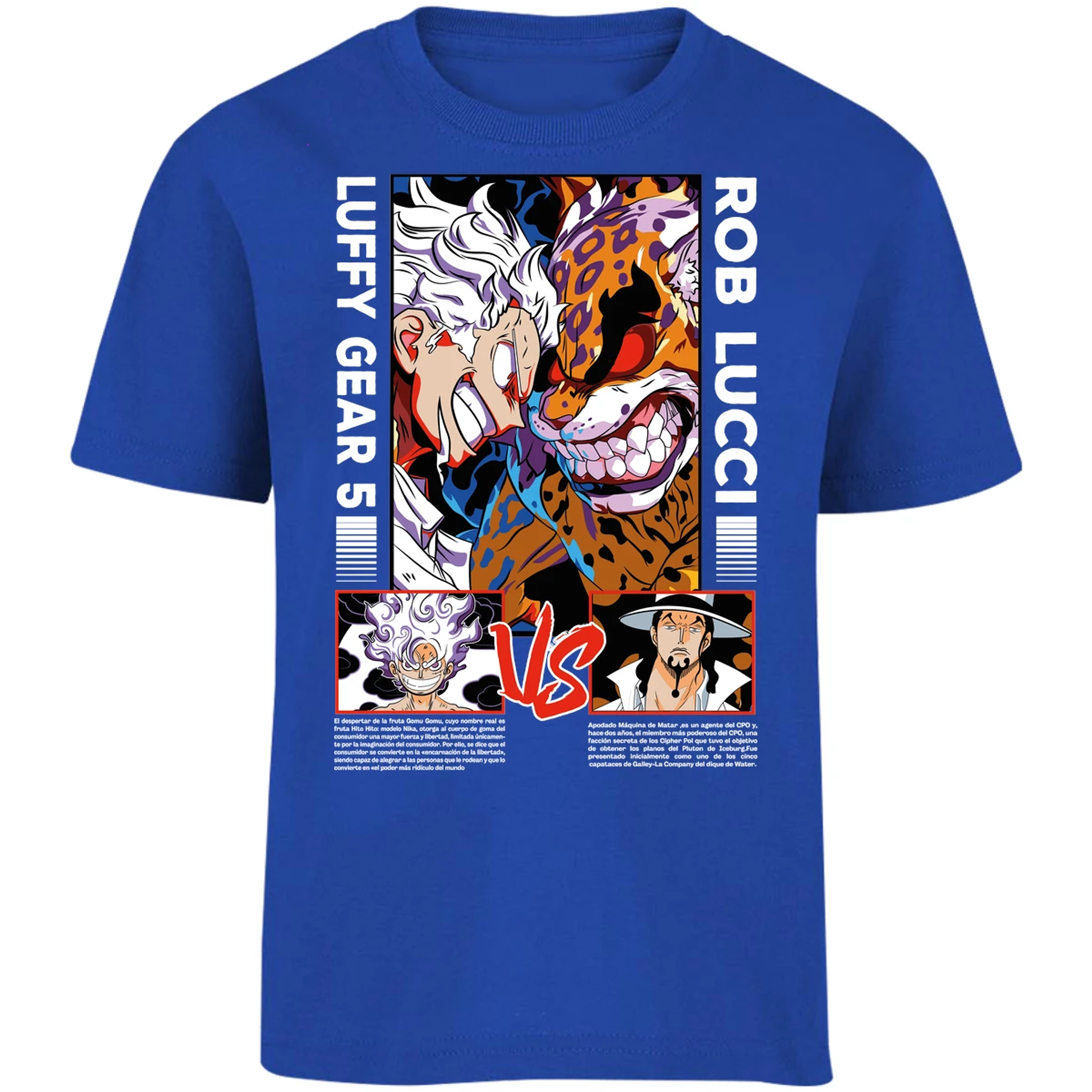 Playera One Piece Luffy Vs Rob Lucci para Niño 16