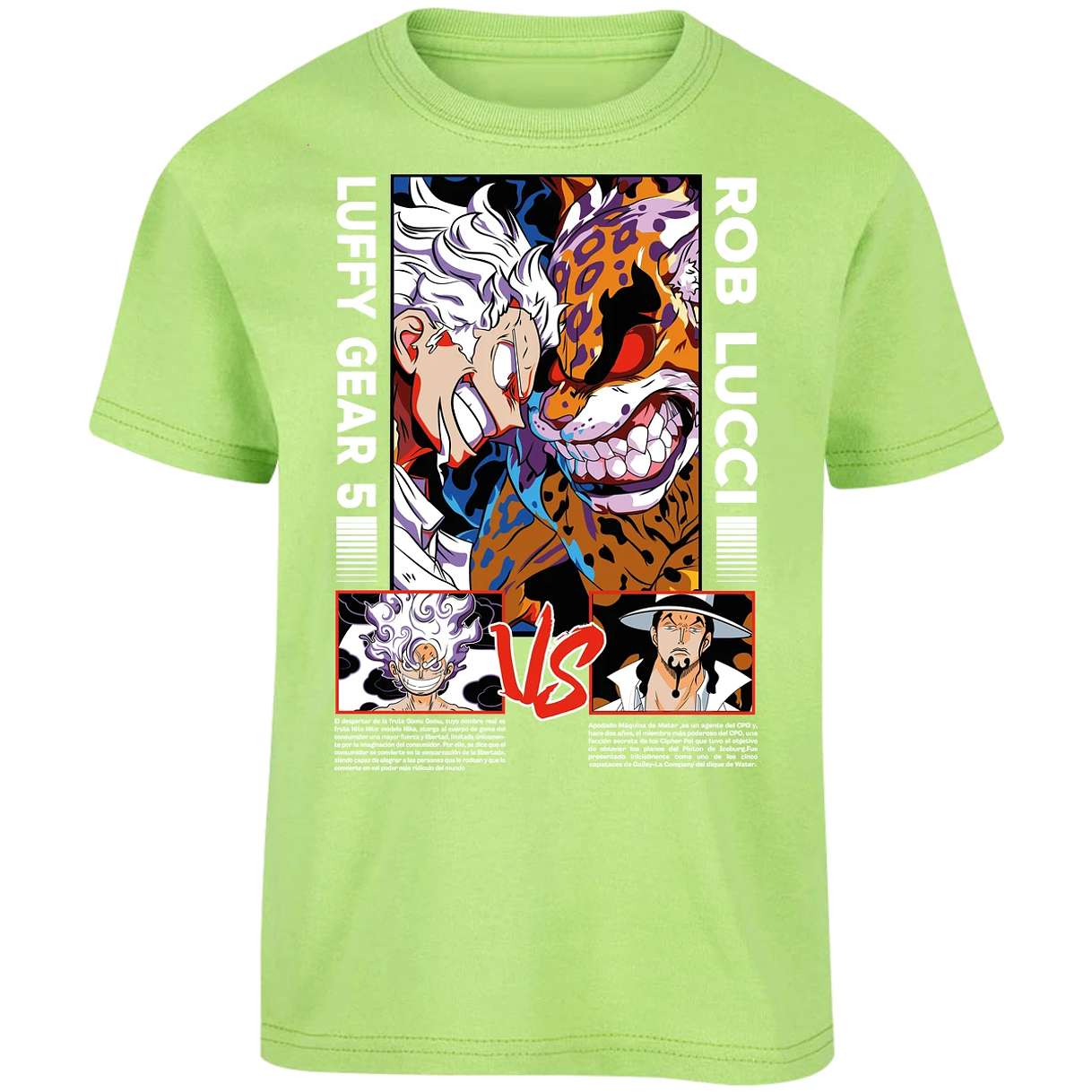 Playera One Piece Luffy Vs Rob Lucci para Niño 18