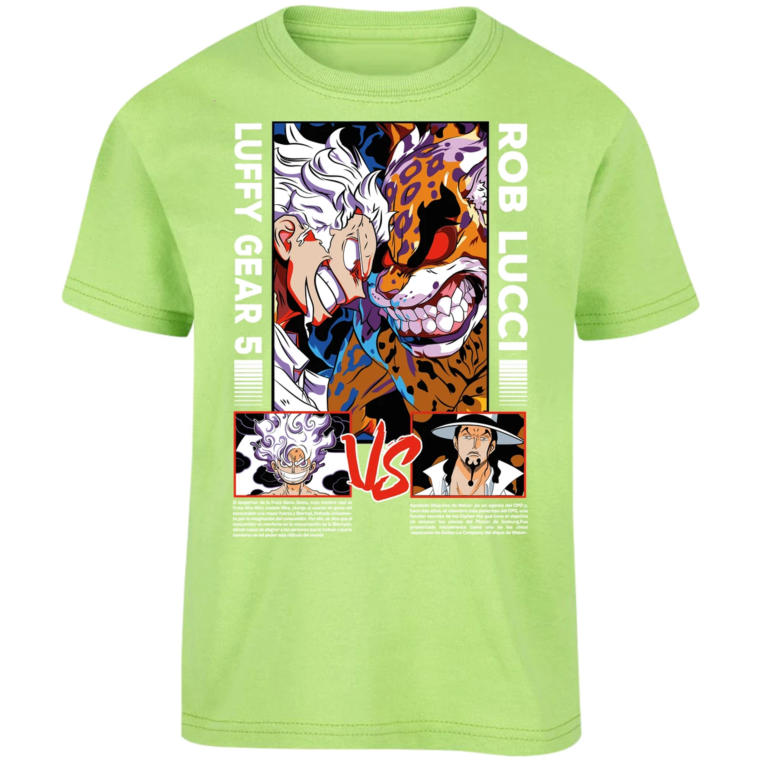 Playera One Piece Luffy Vs Rob Lucci para Niño 18