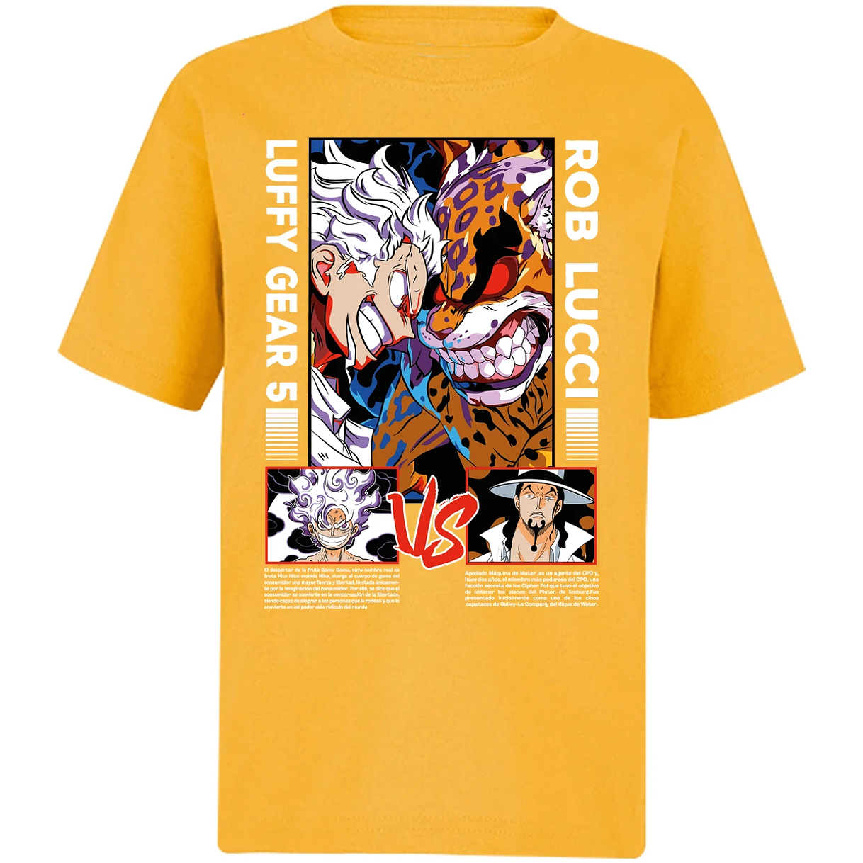 Playera One Piece Luffy Vs Rob Lucci para Niño 22
