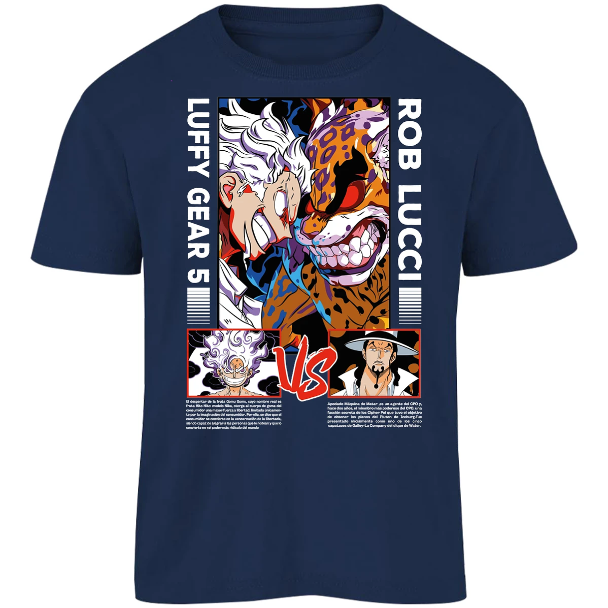 Playera One Piece Luffy Vs Rob Lucci para Niño 28