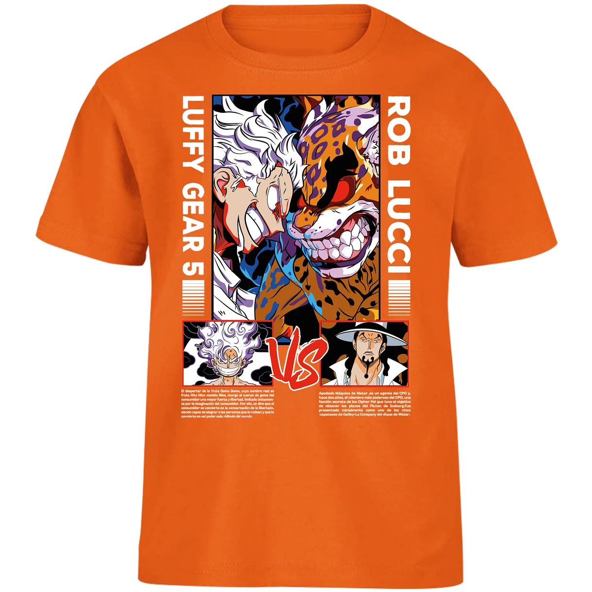 Playera One Piece Luffy Vs Rob Lucci para Niño 30