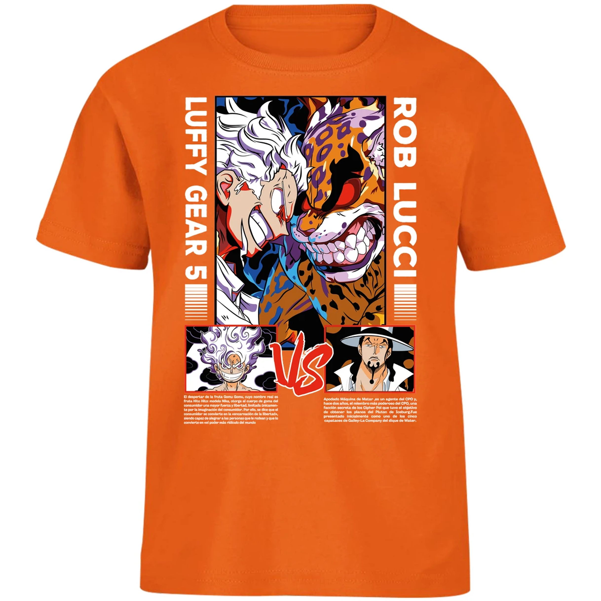 Playera One Piece Luffy Vs Rob Lucci para Niño 30