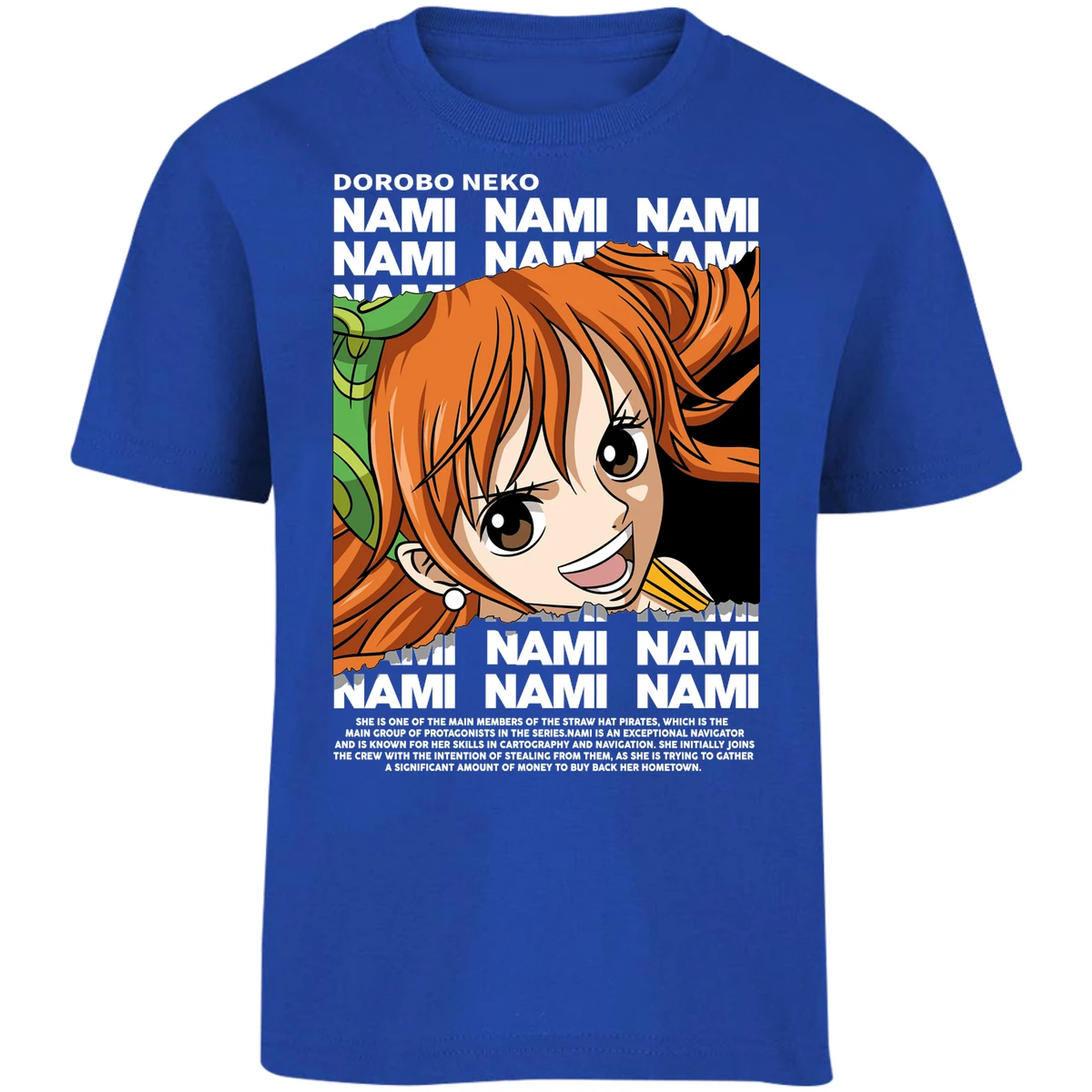Playera One Piece Nami Text para Niño 6