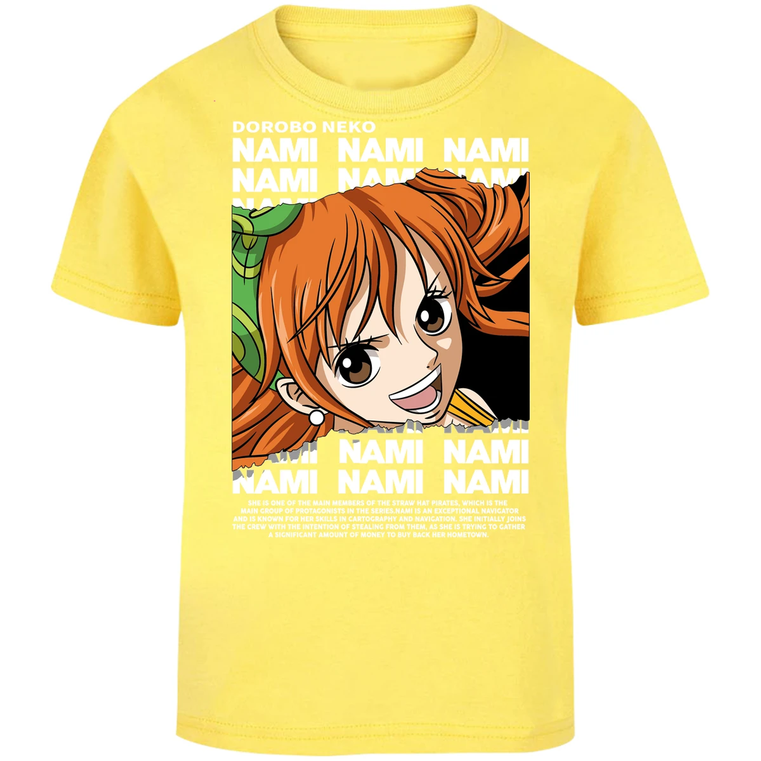 Playera One Piece Nami Text para Niño 12