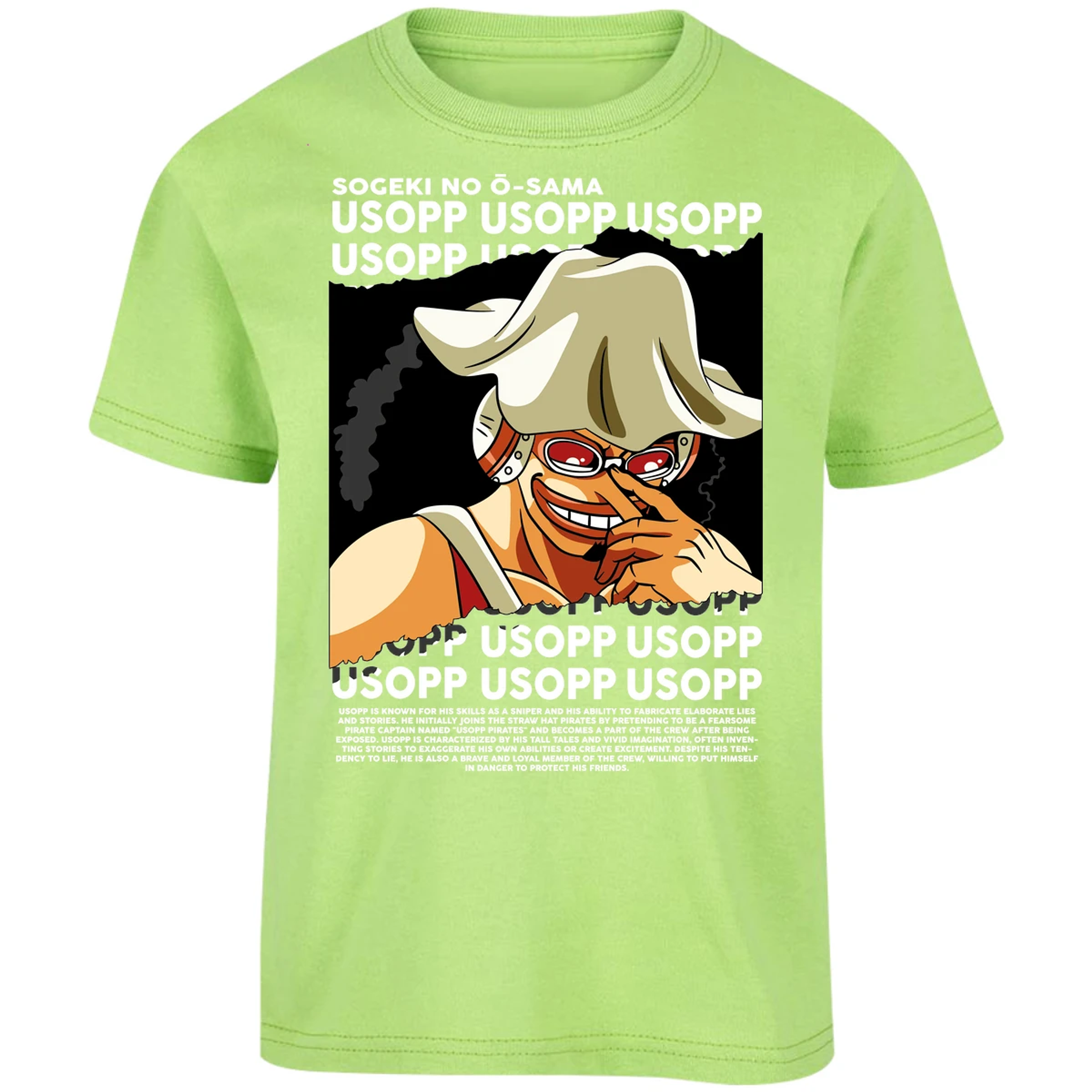 Playera One Piece Usopp Text para Niño 9
