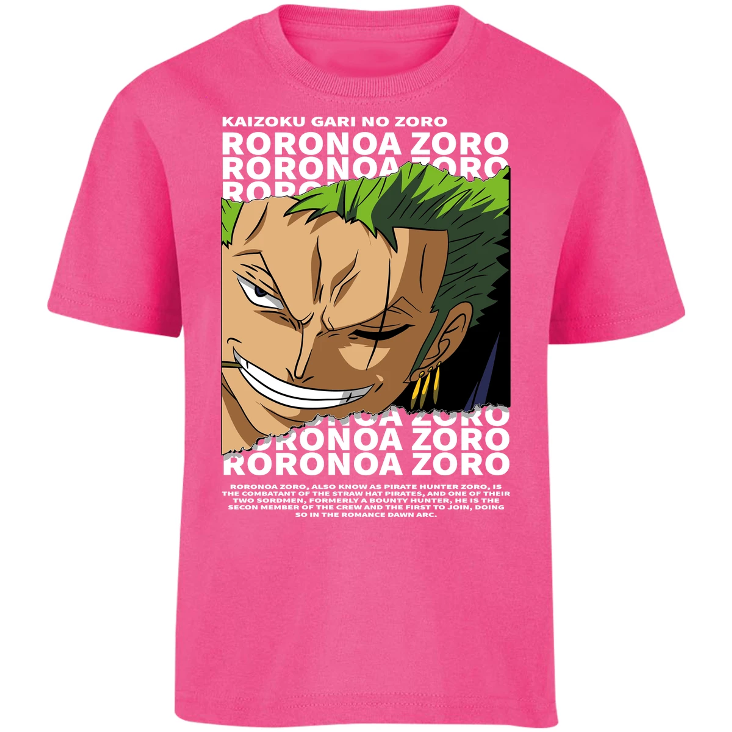 Playera One Piece Zoro Text para Niño 7