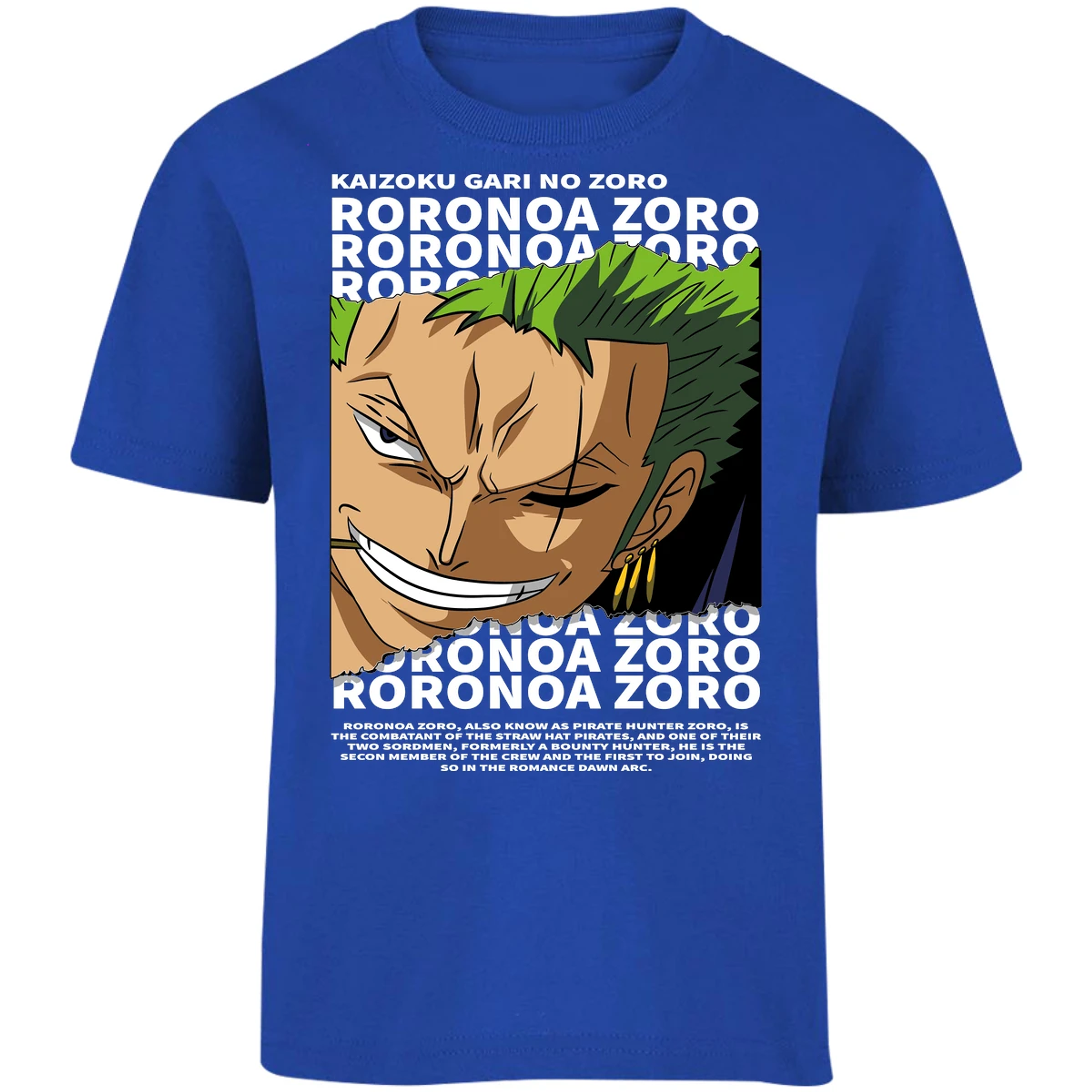 Playera One Piece Zoro Text para Niño 9