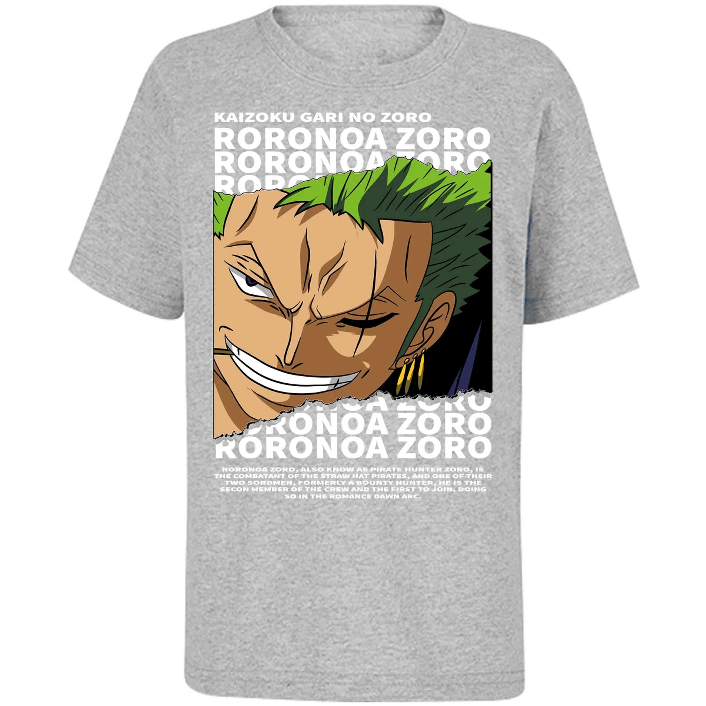 Playera One Piece Zoro Text para Niño 13