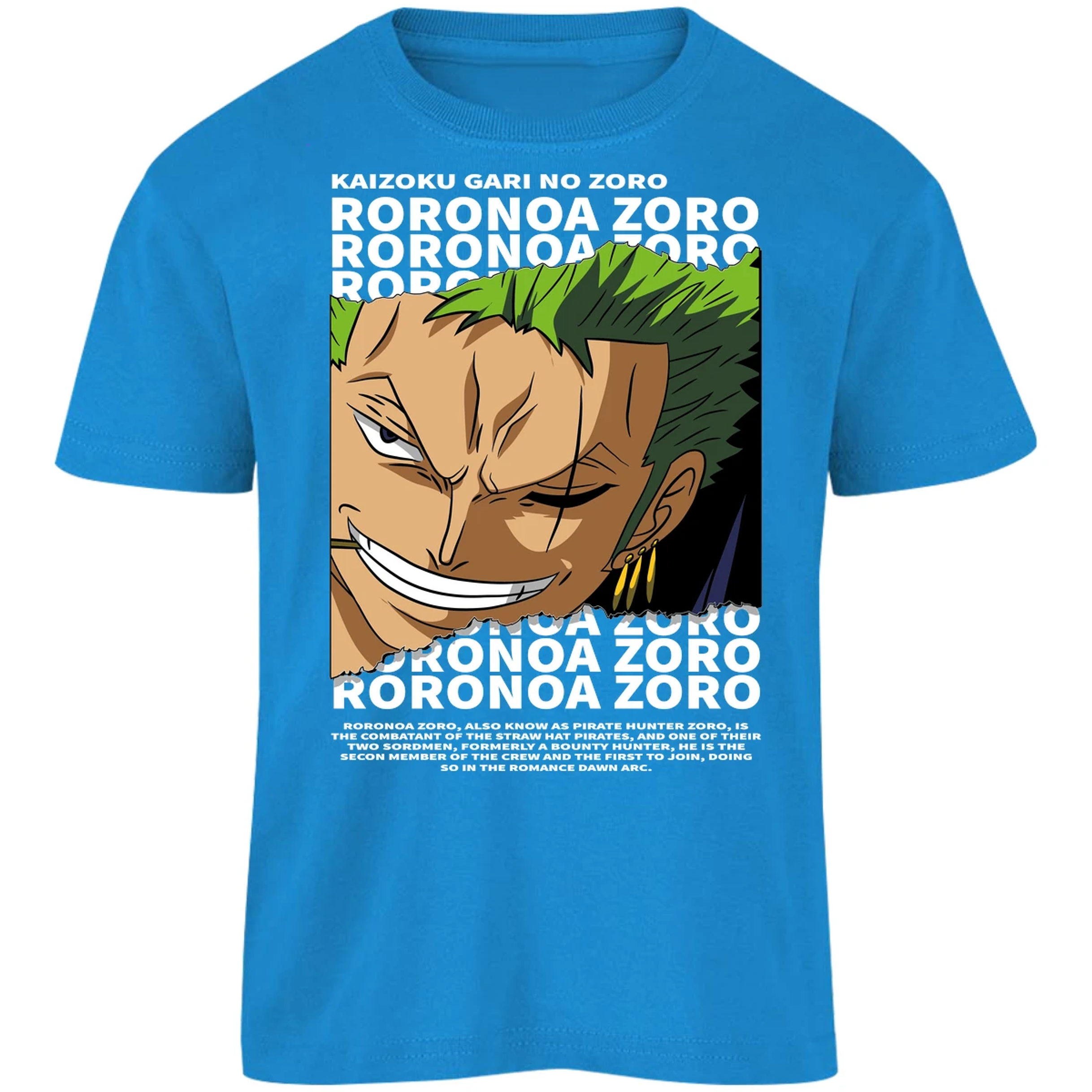 Playera One Piece Zoro Text para Niño 16