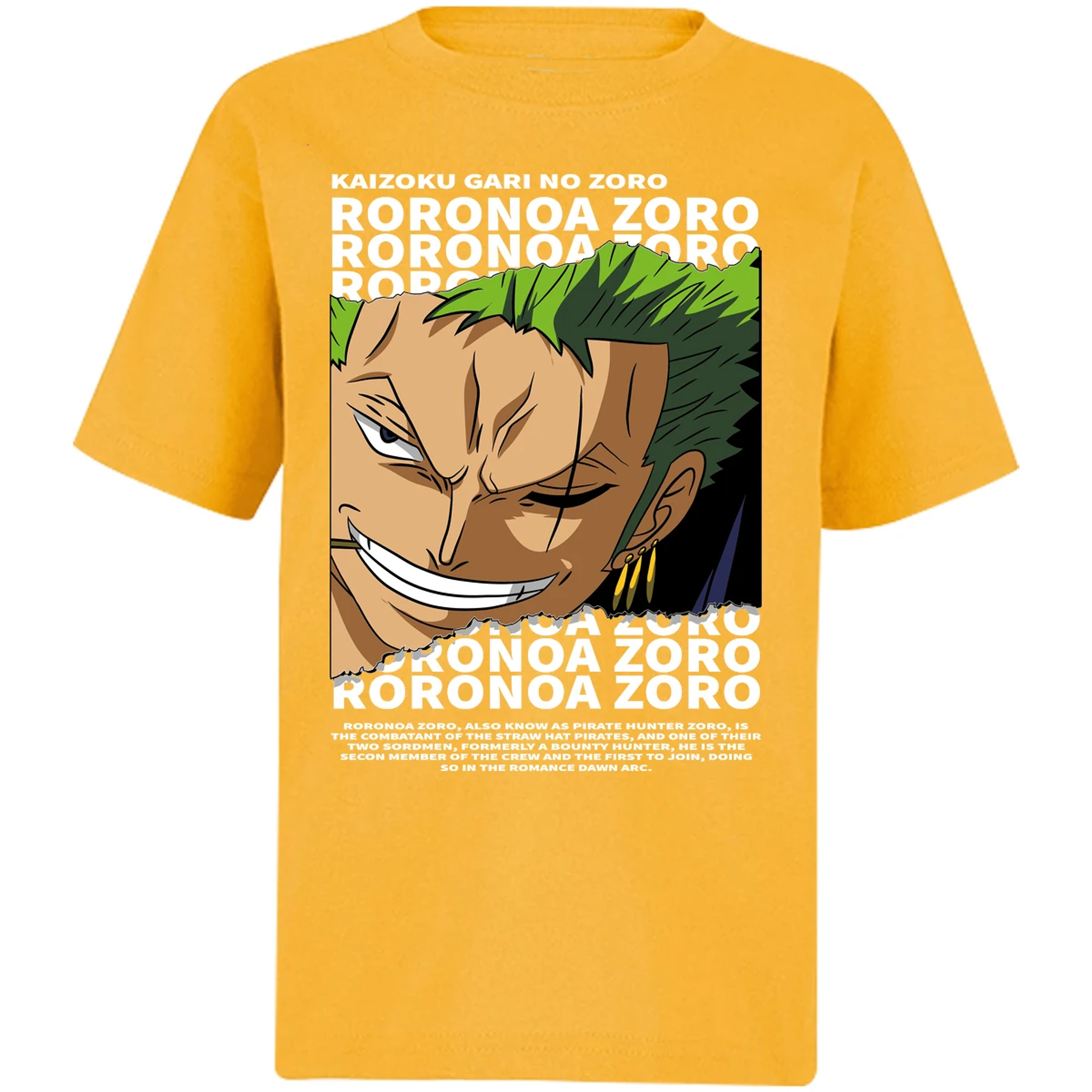 Playera One Piece Zoro Text para Niño 17
