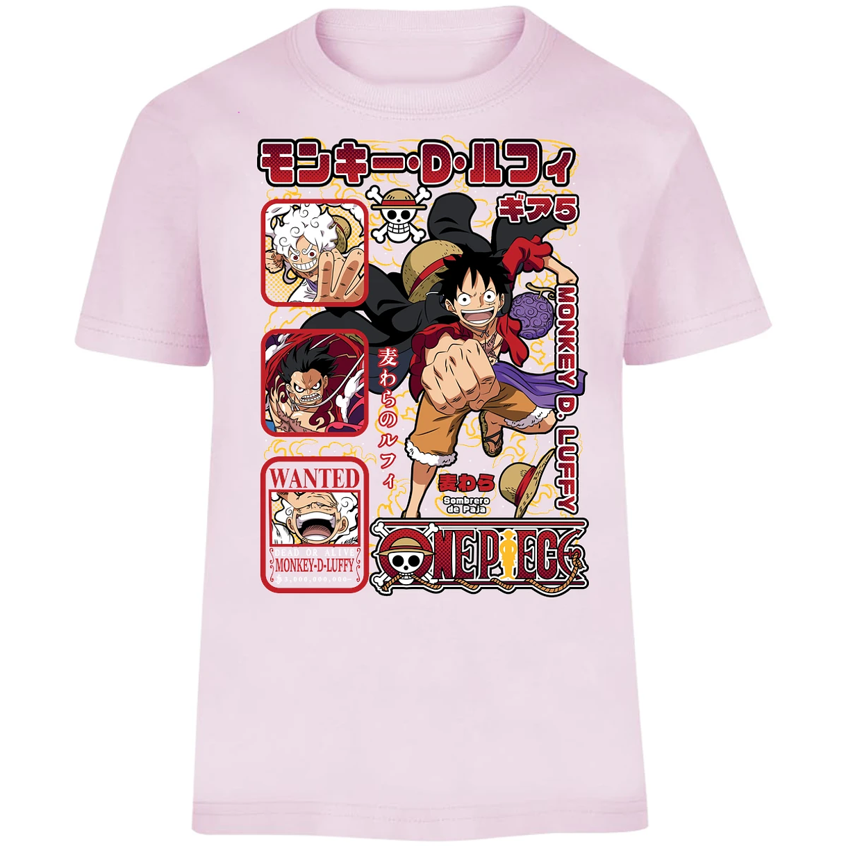 Playera One Piece Anime Luffy Op para Niño 7